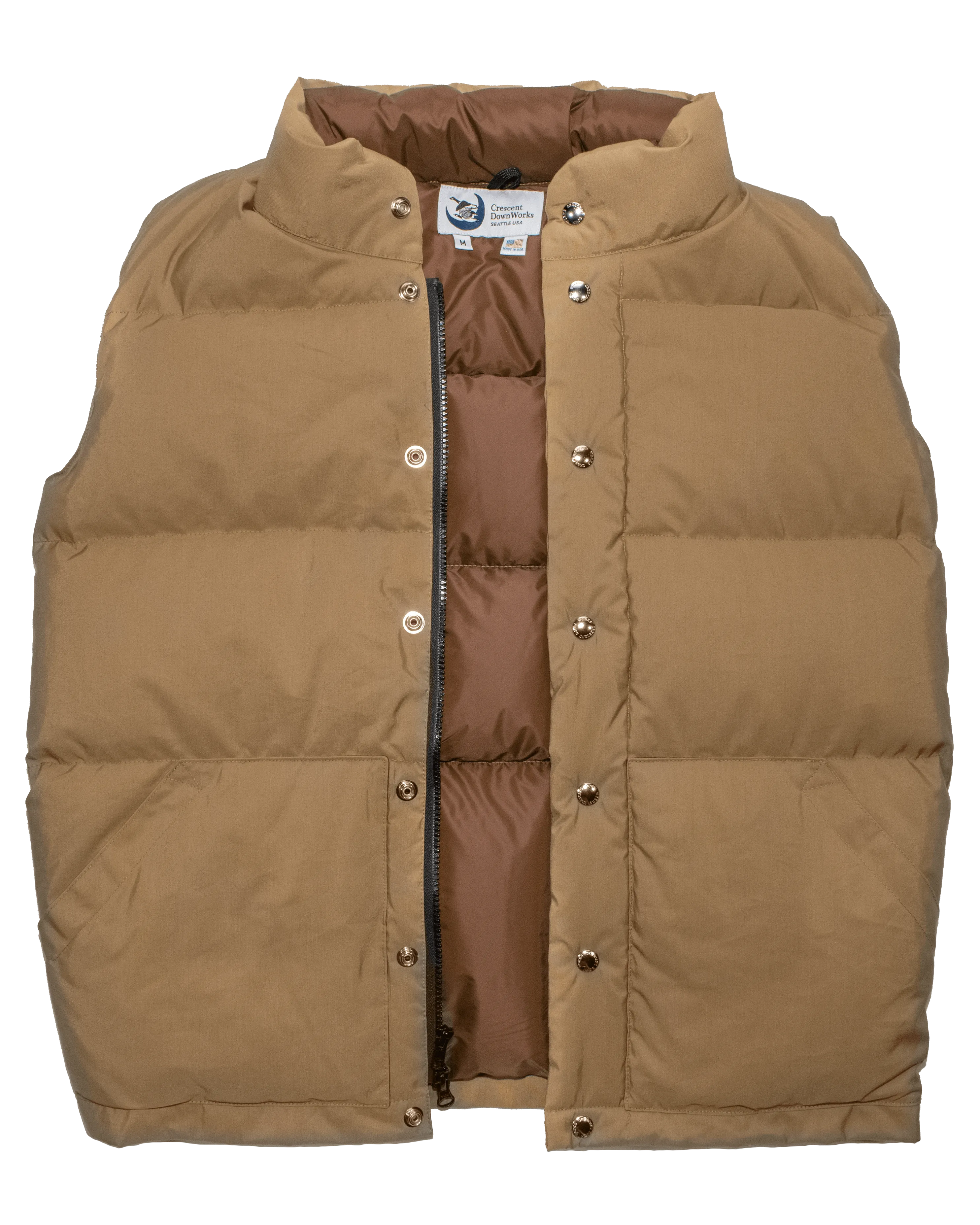 Down Italian Vest - Tan