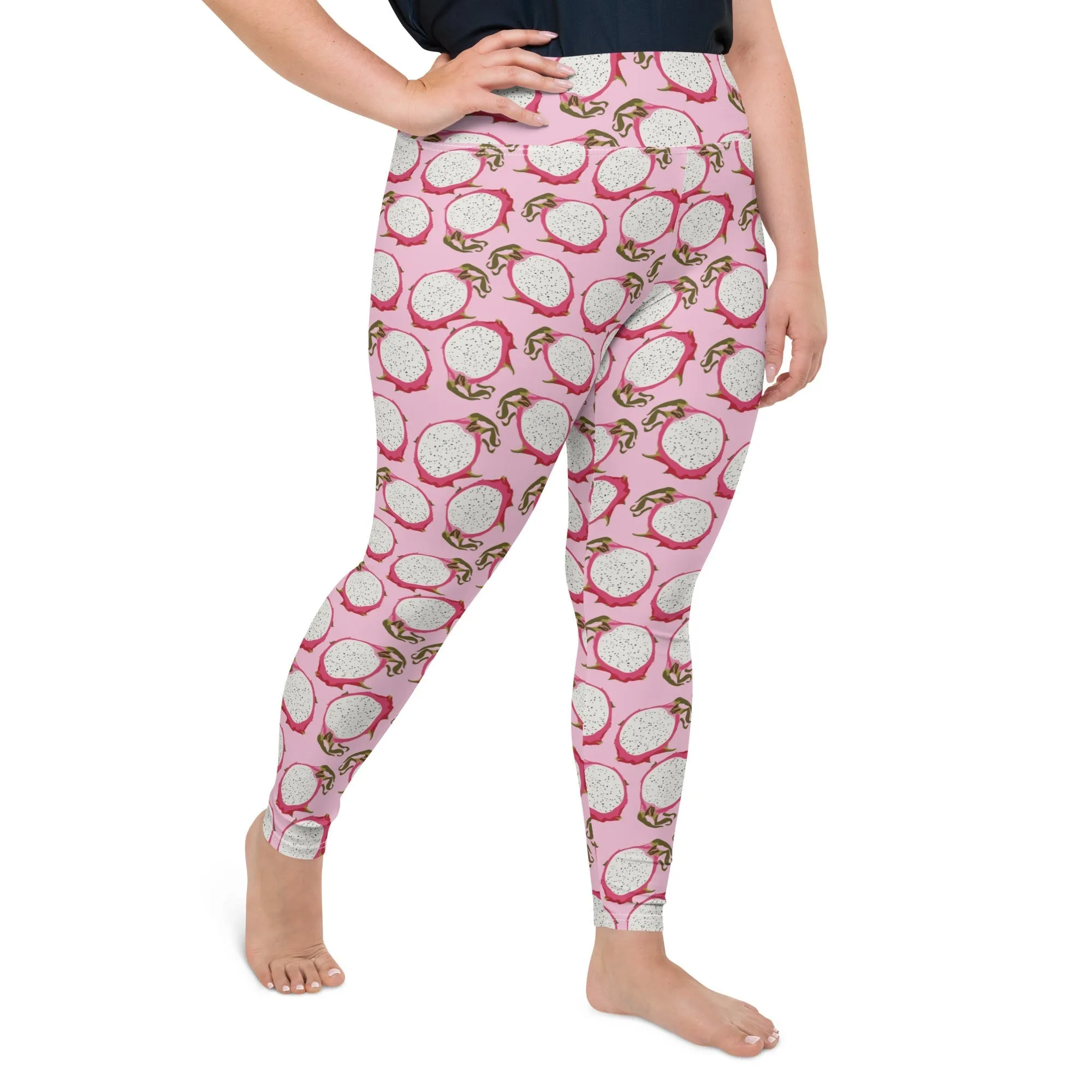 Dragon Fruit Pattern Plus Size Leggings