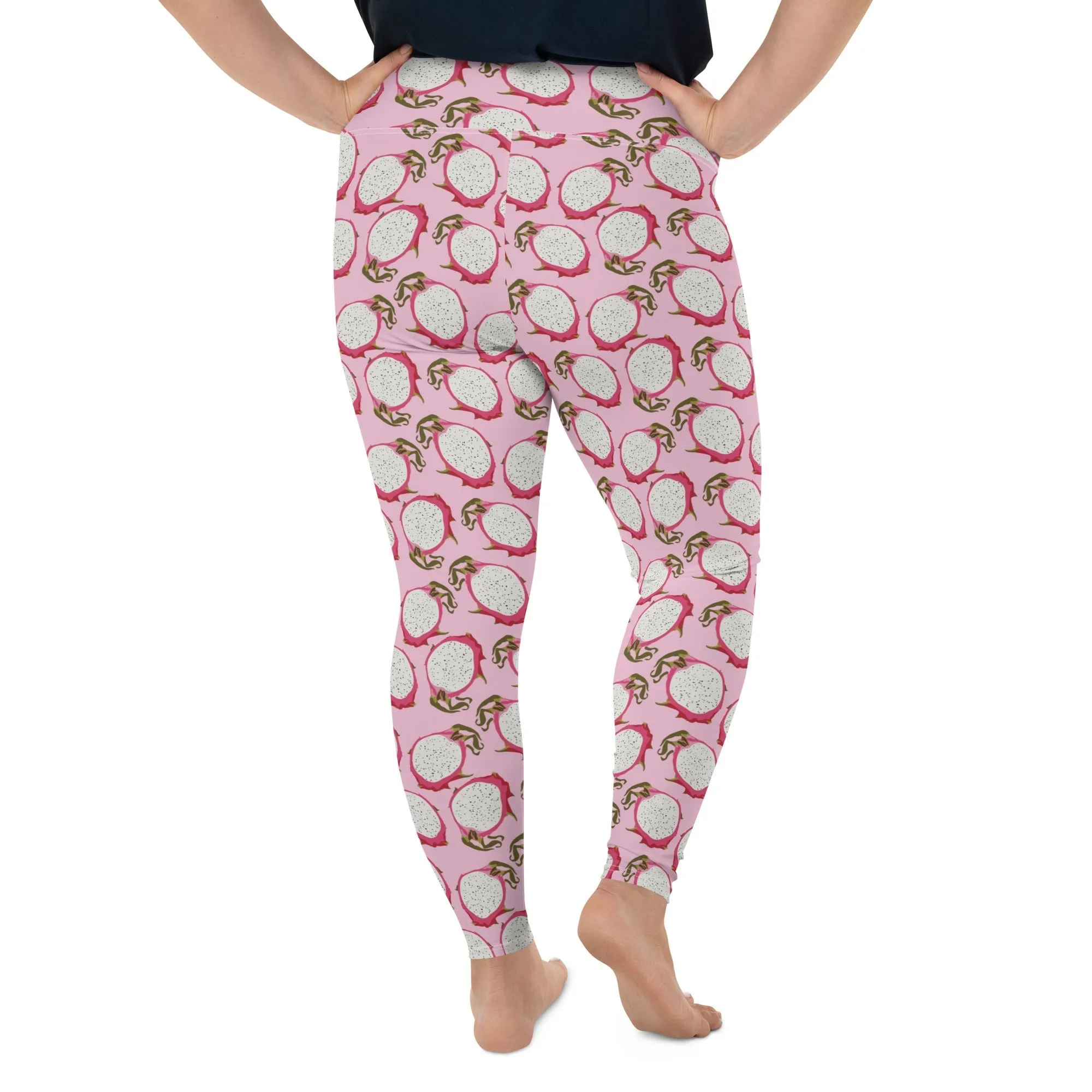 Dragon Fruit Pattern Plus Size Leggings