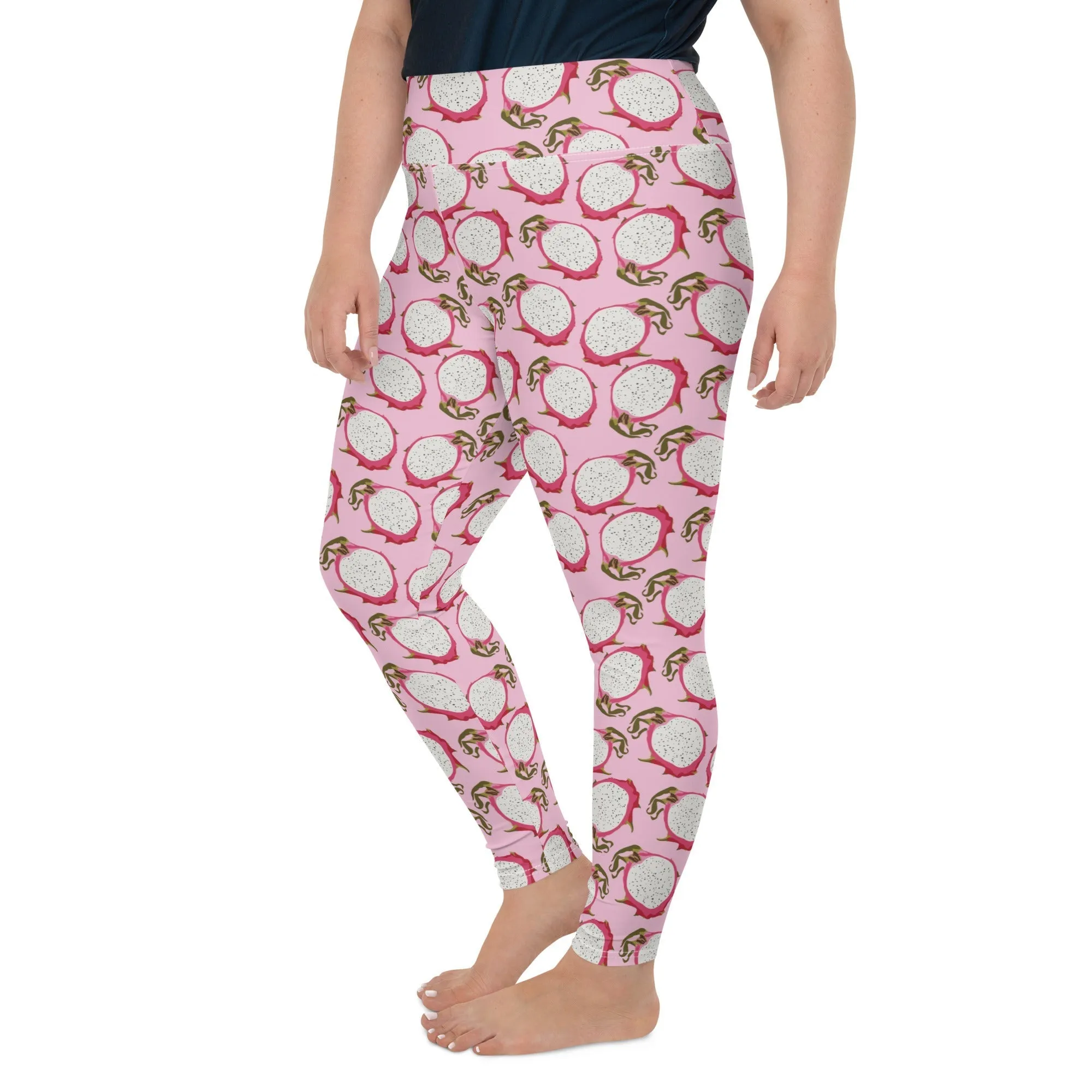 Dragon Fruit Pattern Plus Size Leggings