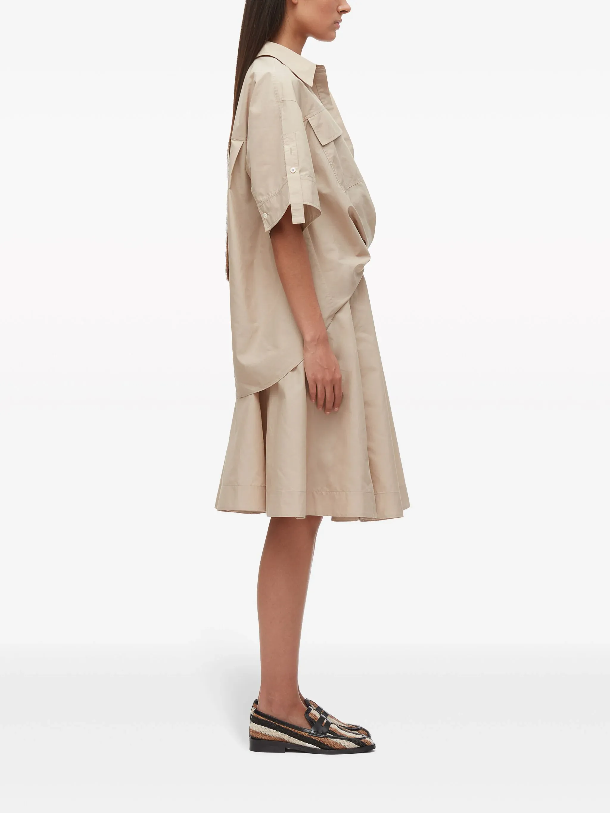 Draped Shirt Dress