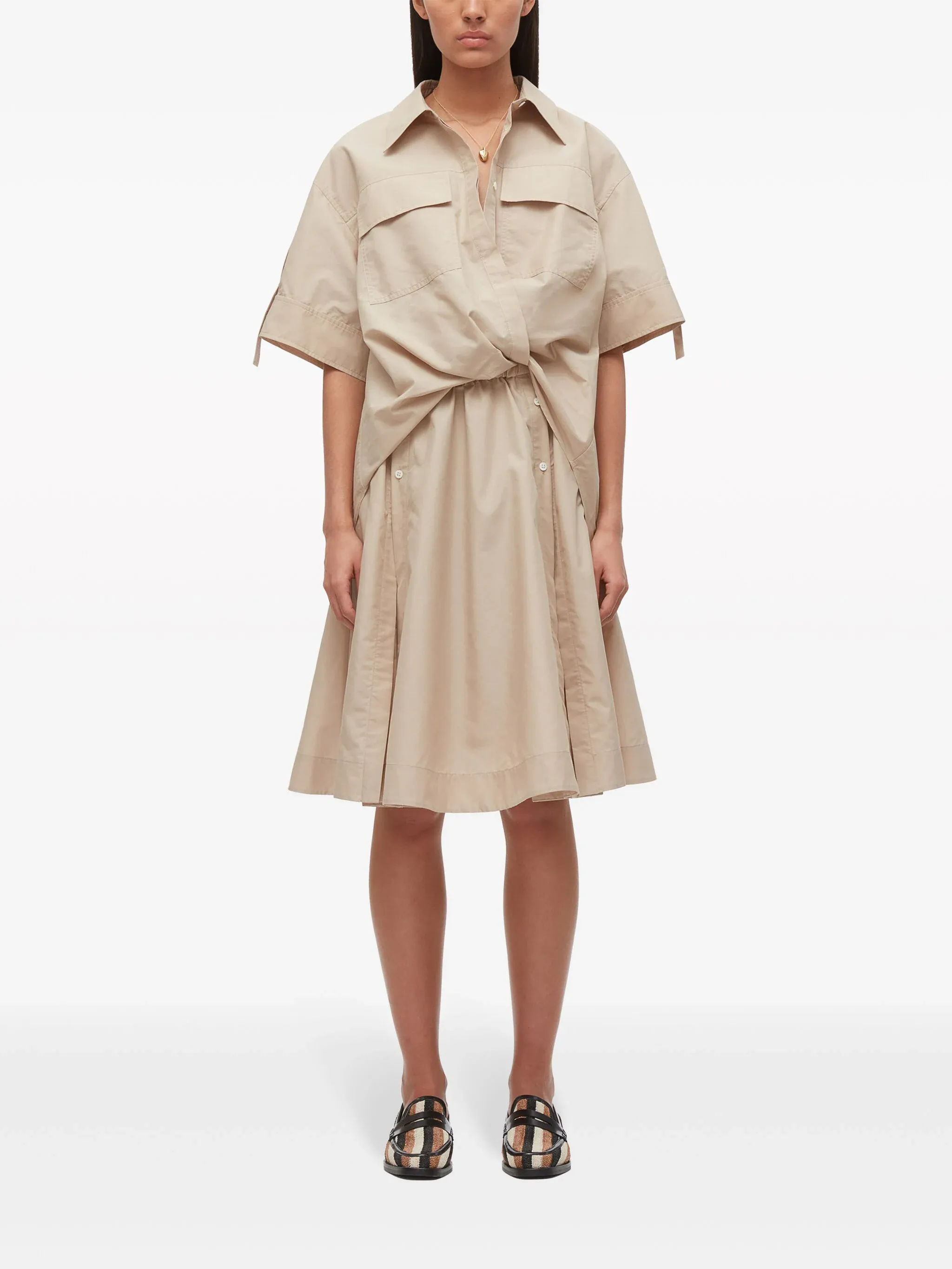 Draped Shirt Dress