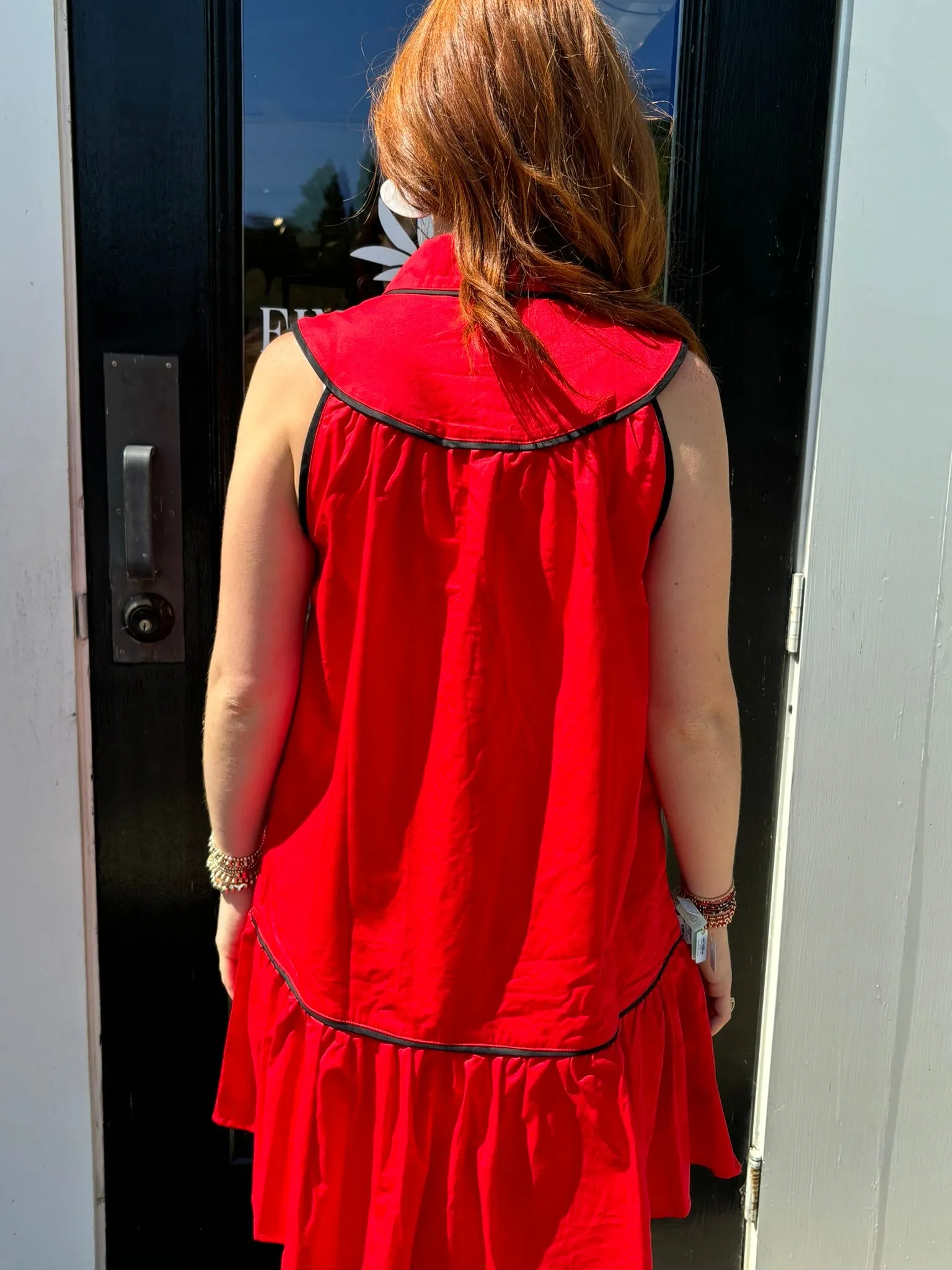 Dress  - Collared Shirtdress - Red
