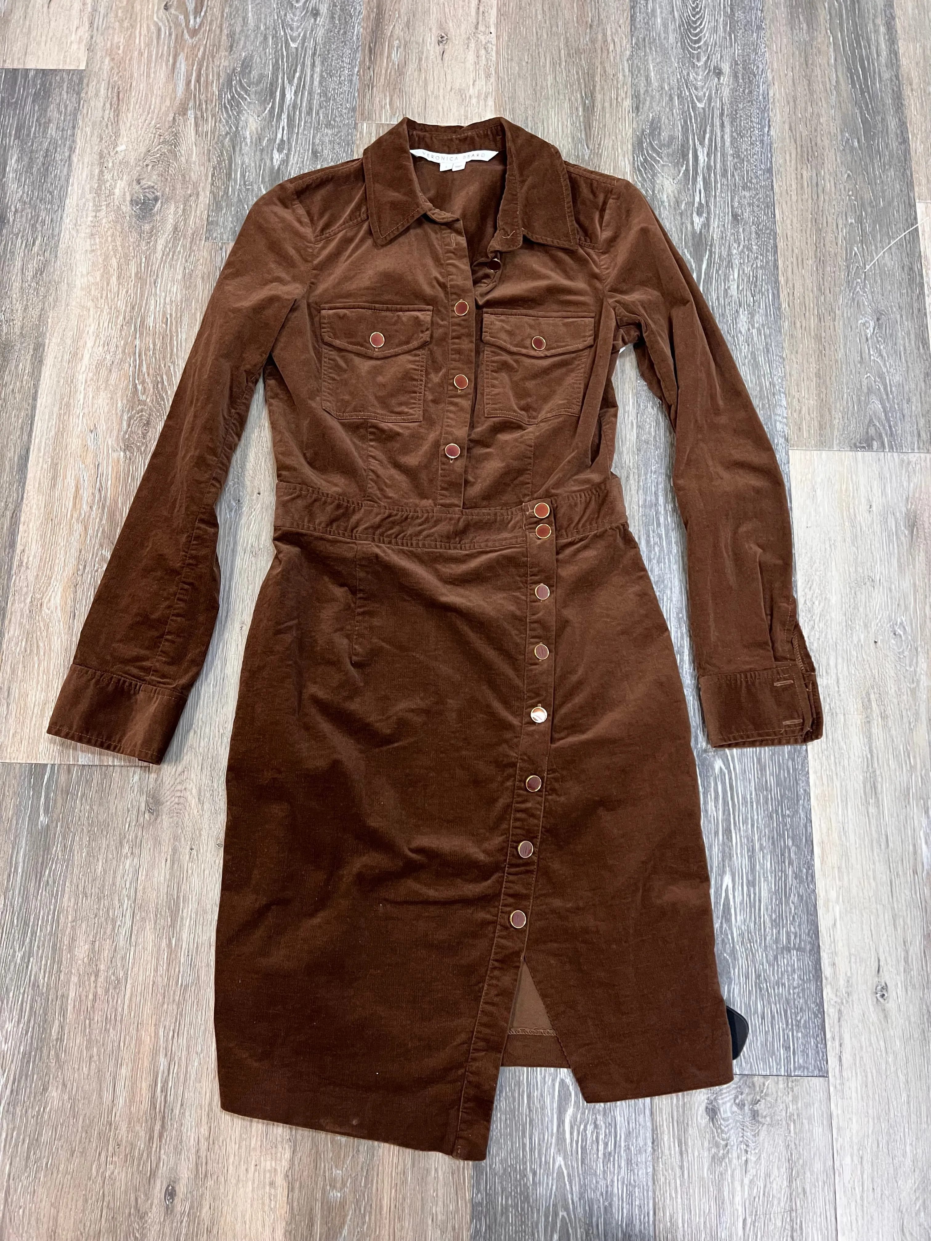 Dress Designer Casual Midi By Veronica Beard In Brown, Size: 4