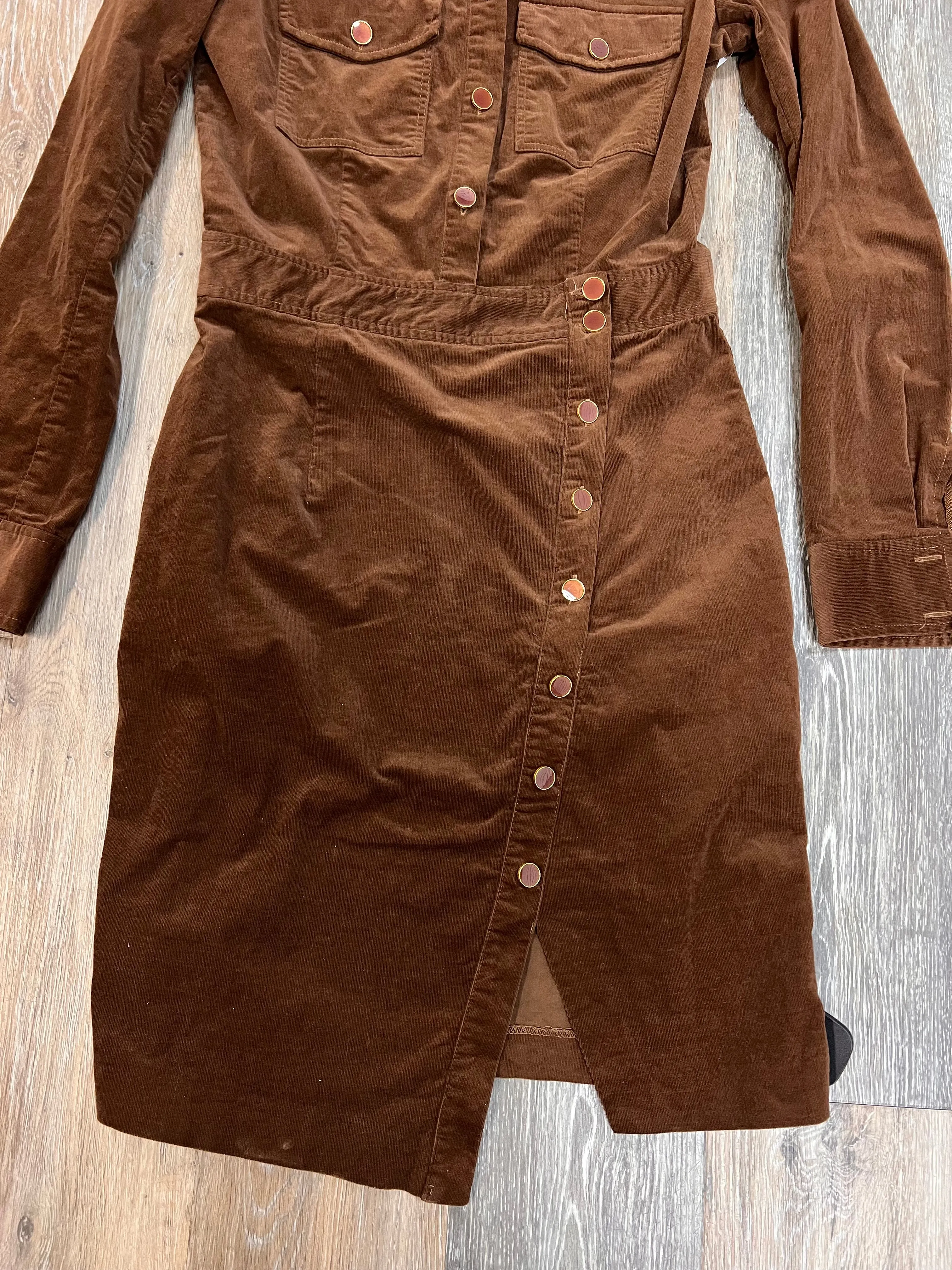 Dress Designer Casual Midi By Veronica Beard In Brown, Size: 4