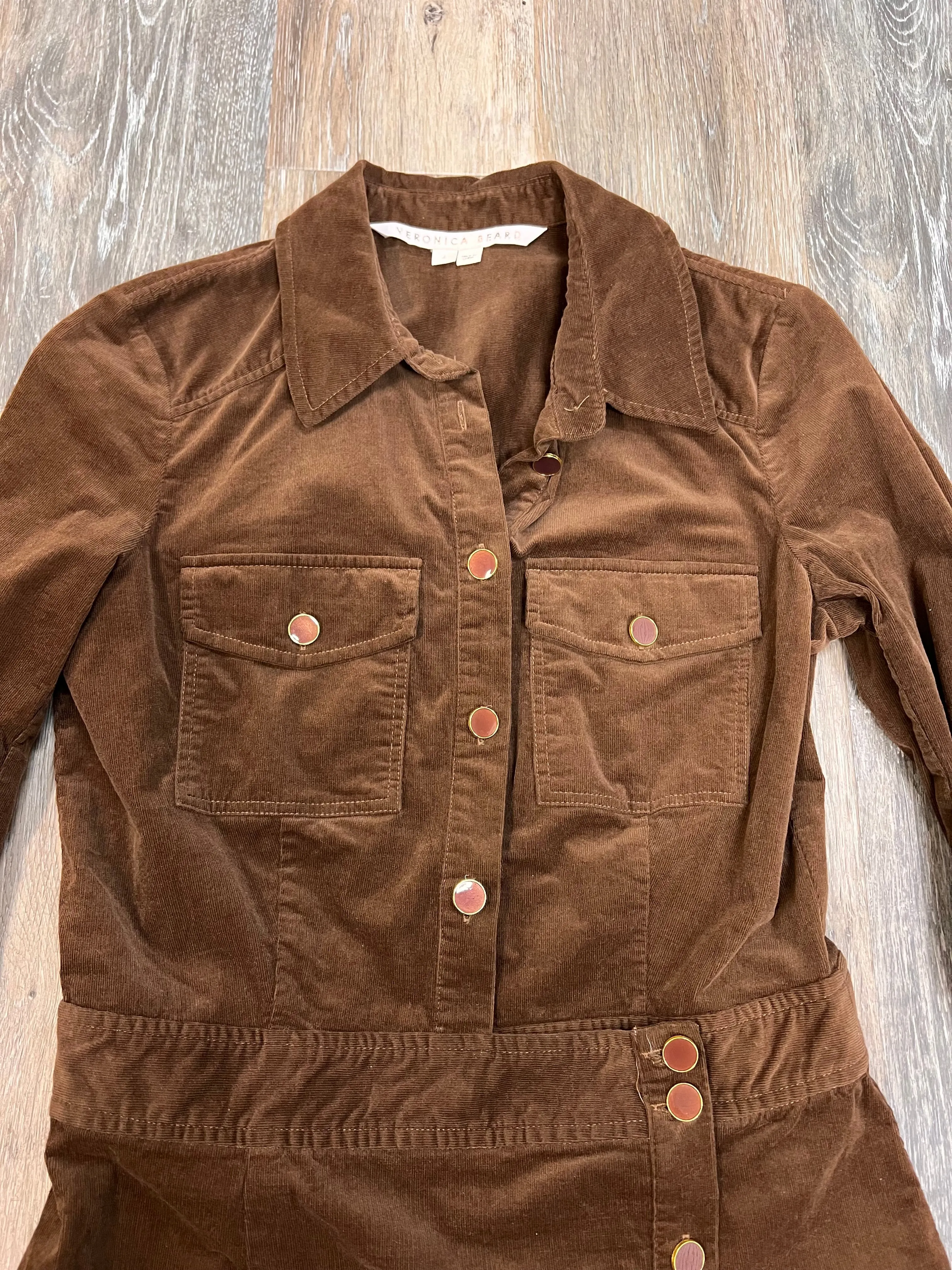 Dress Designer Casual Midi By Veronica Beard In Brown, Size: 4