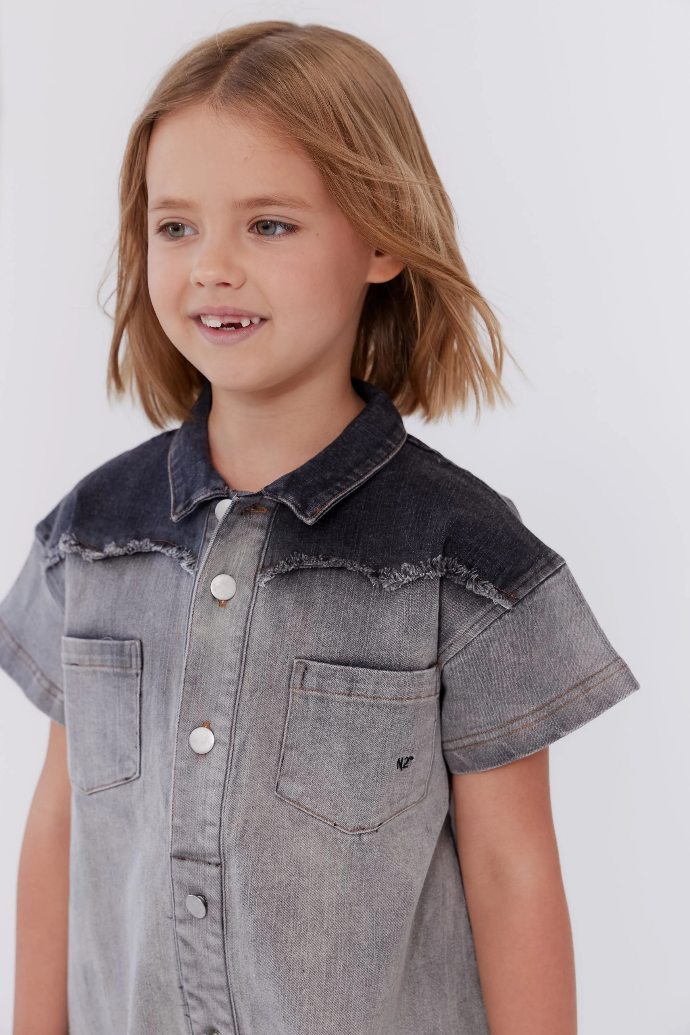 dress shirt style button down - grey