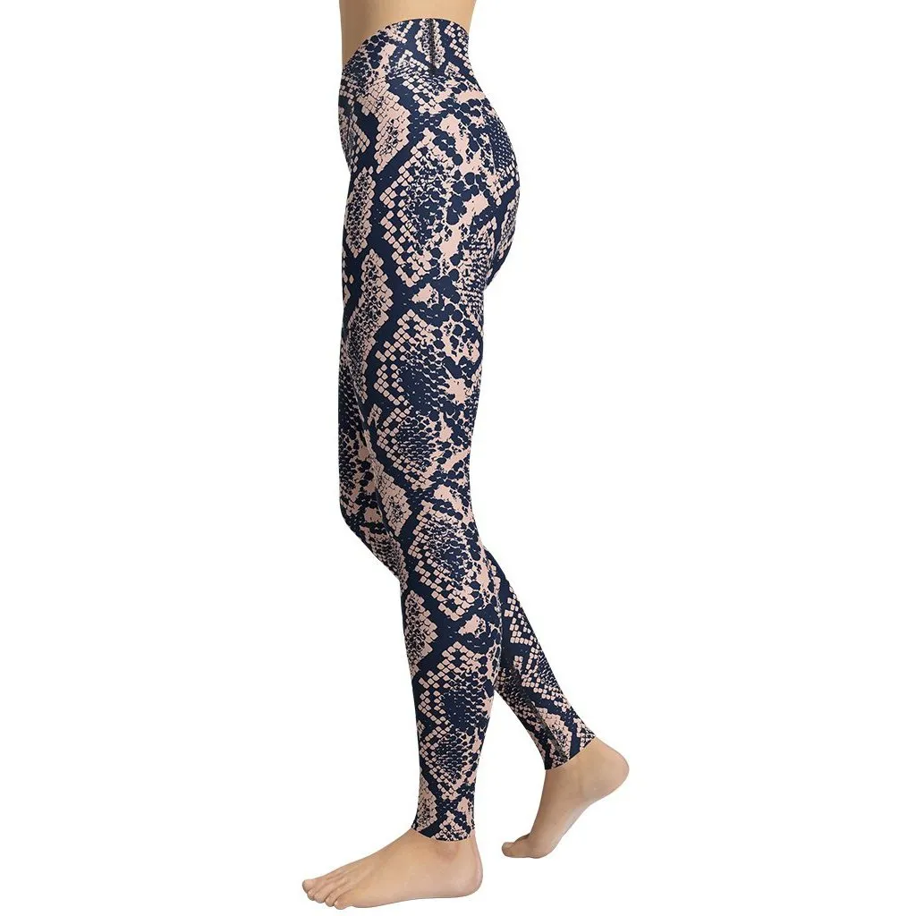 Dusty Pink Snakeskin Yoga Leggings
