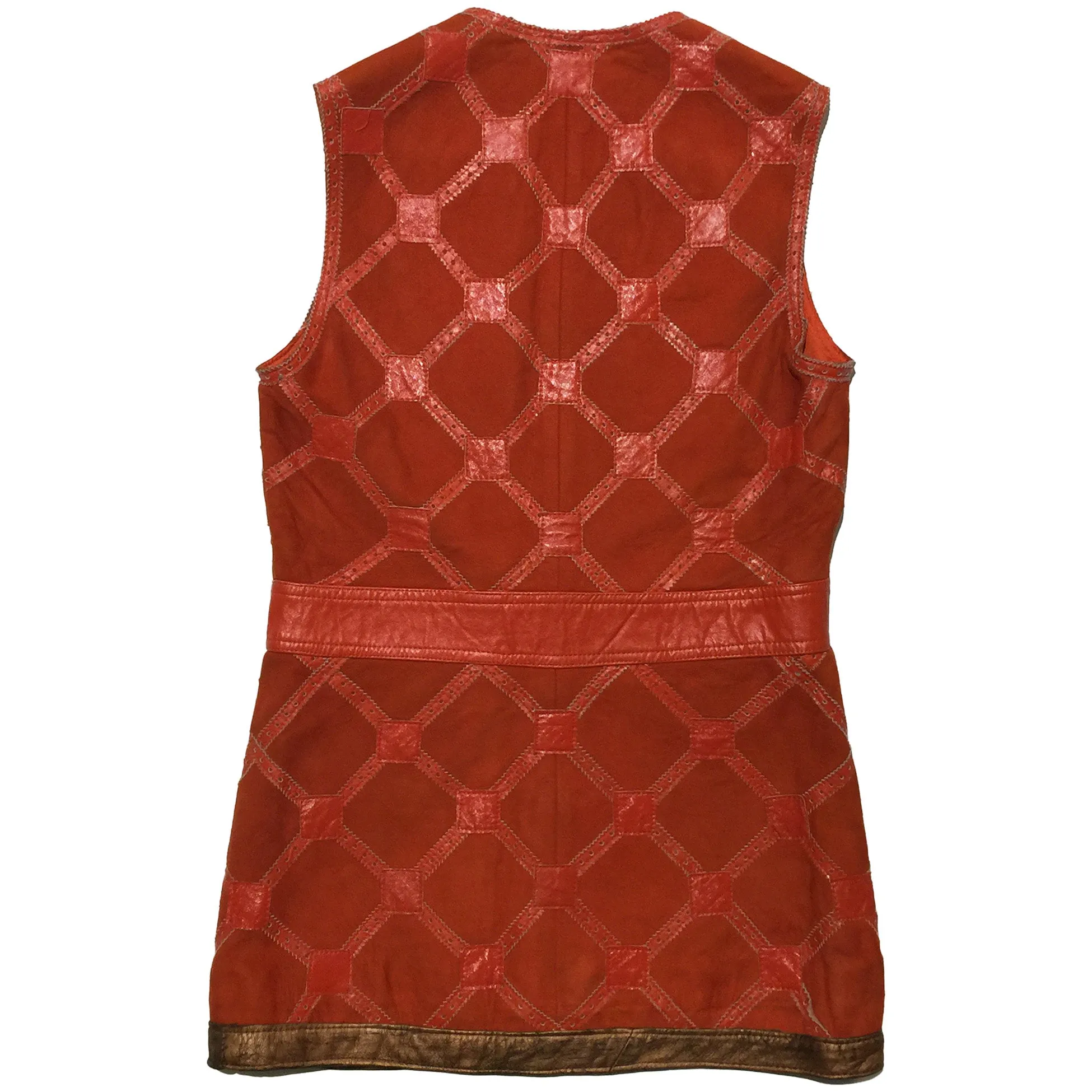 Elegance Orange Leather Dress