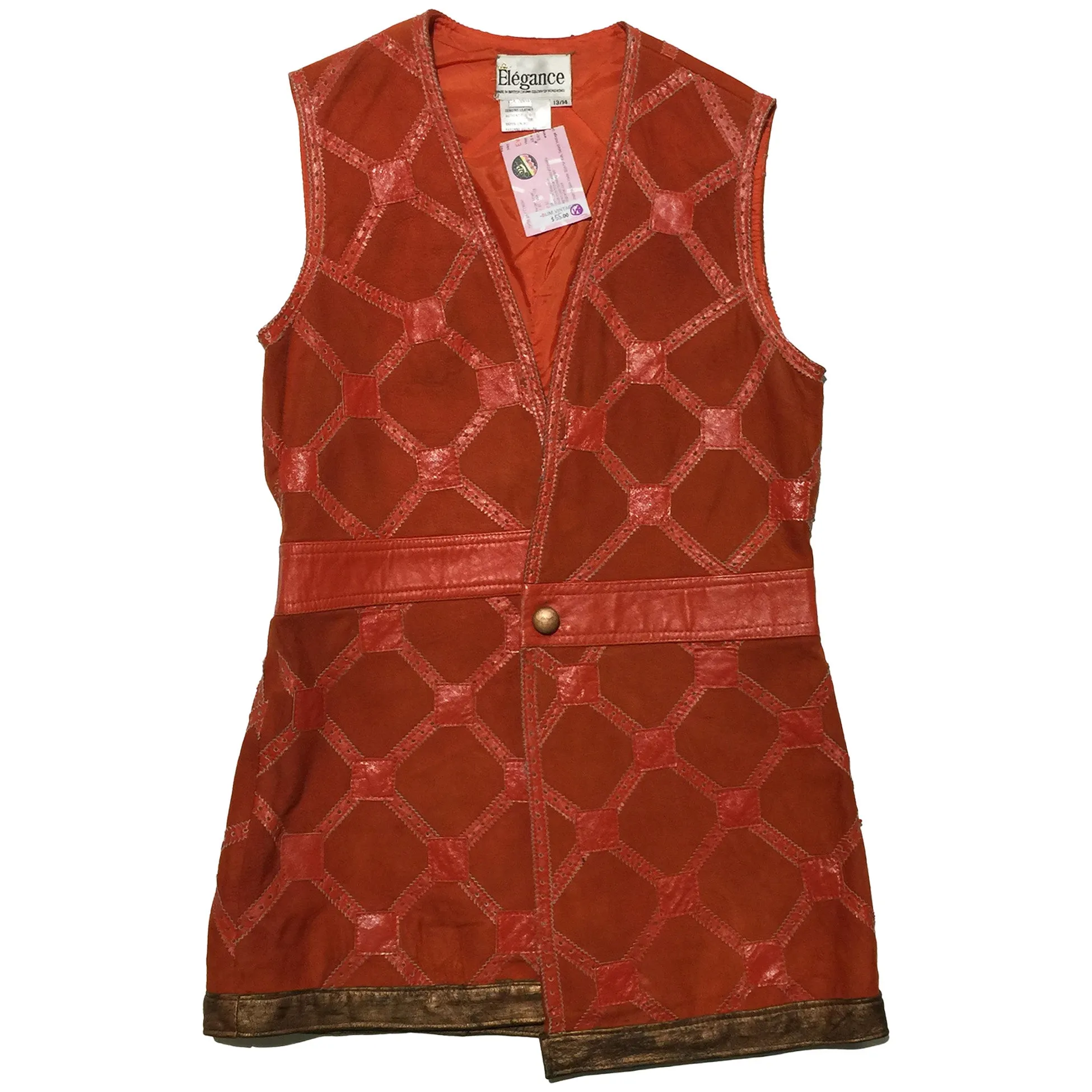 Elegance Orange Leather Dress