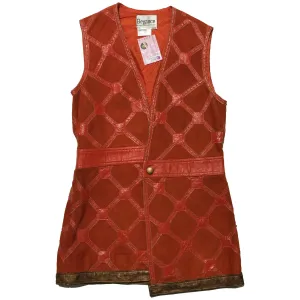 Elegance Orange Leather Dress