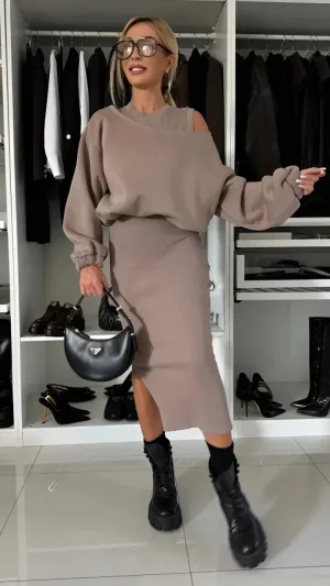 Elegant Sophia Autumn Jumper Dress Set for Women - Versatile 2-Piece Fashion Essential