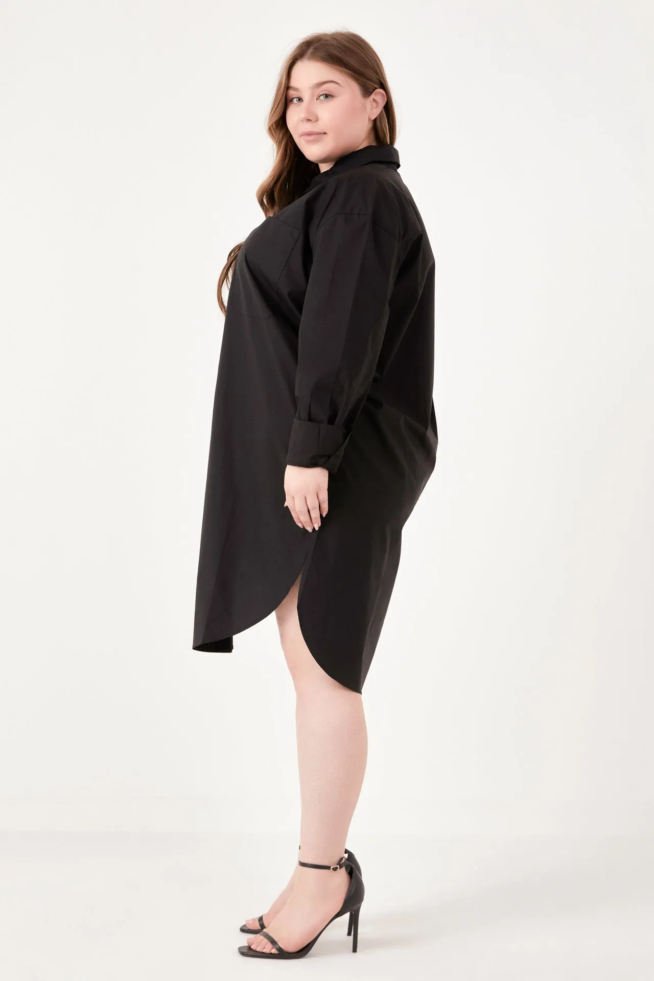 English Factory - Plus Size Classic Collared Dress Shirt