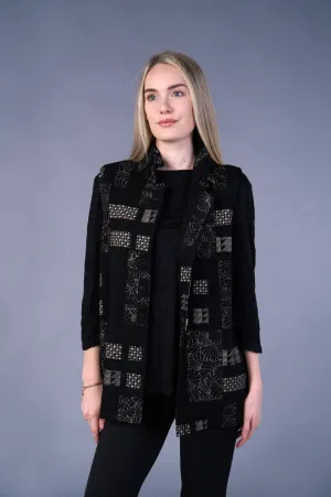 Erica Button Vest, Khaki/Black