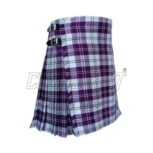 Erskine Dress Purple & White Tartan Kilt