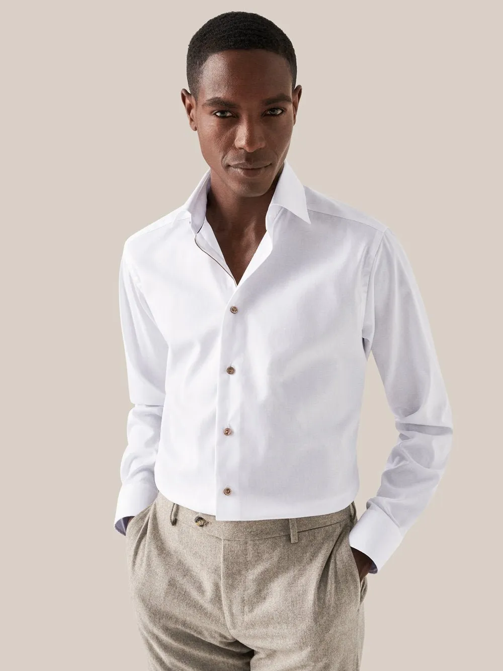 ETON Plain Buttoned Shirt SC-Contemporary Fit WHITE