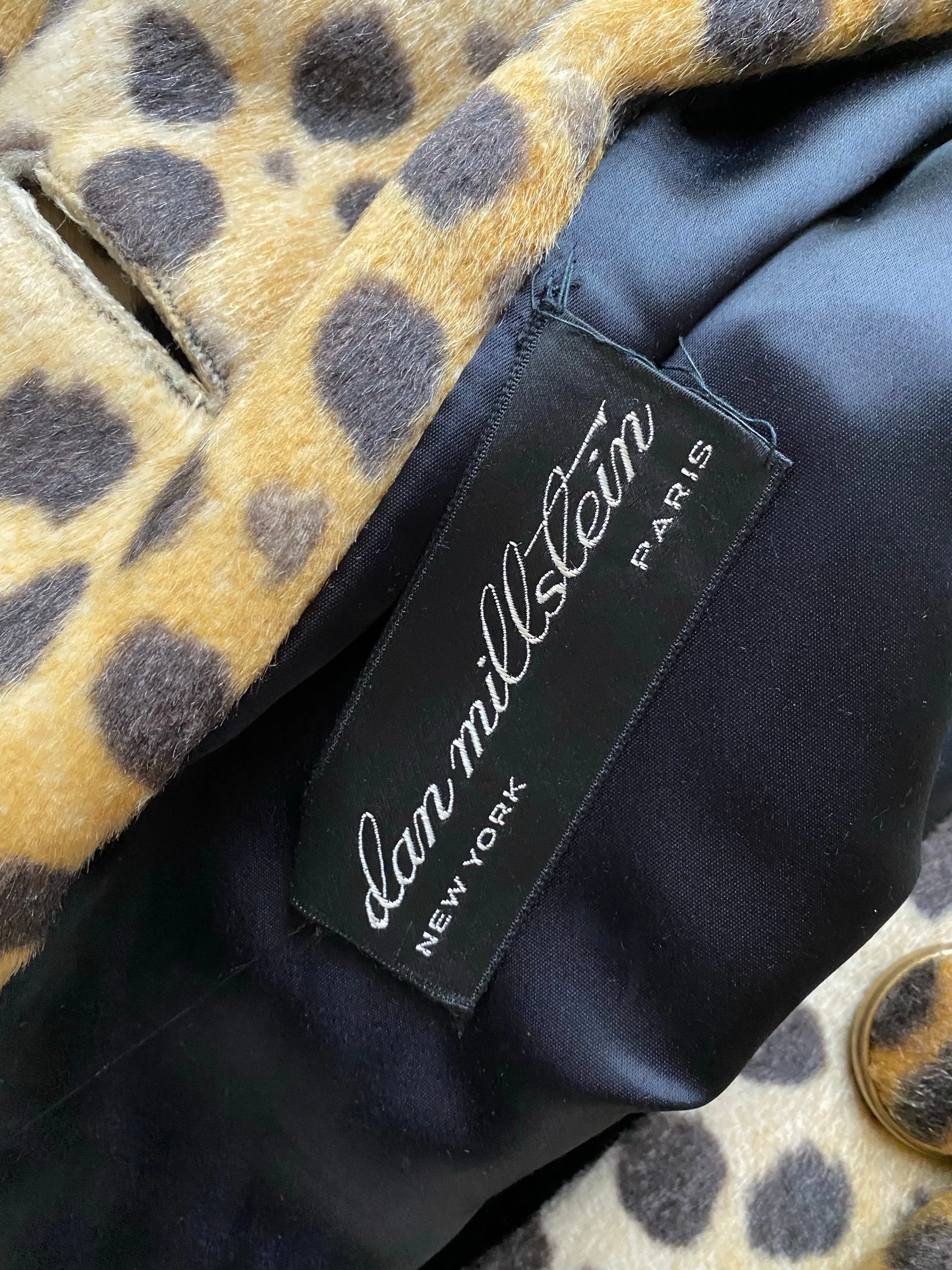 Fabulous 1960s Faux Cheetah Print Cocoon Coat By Dan Millstein / ML