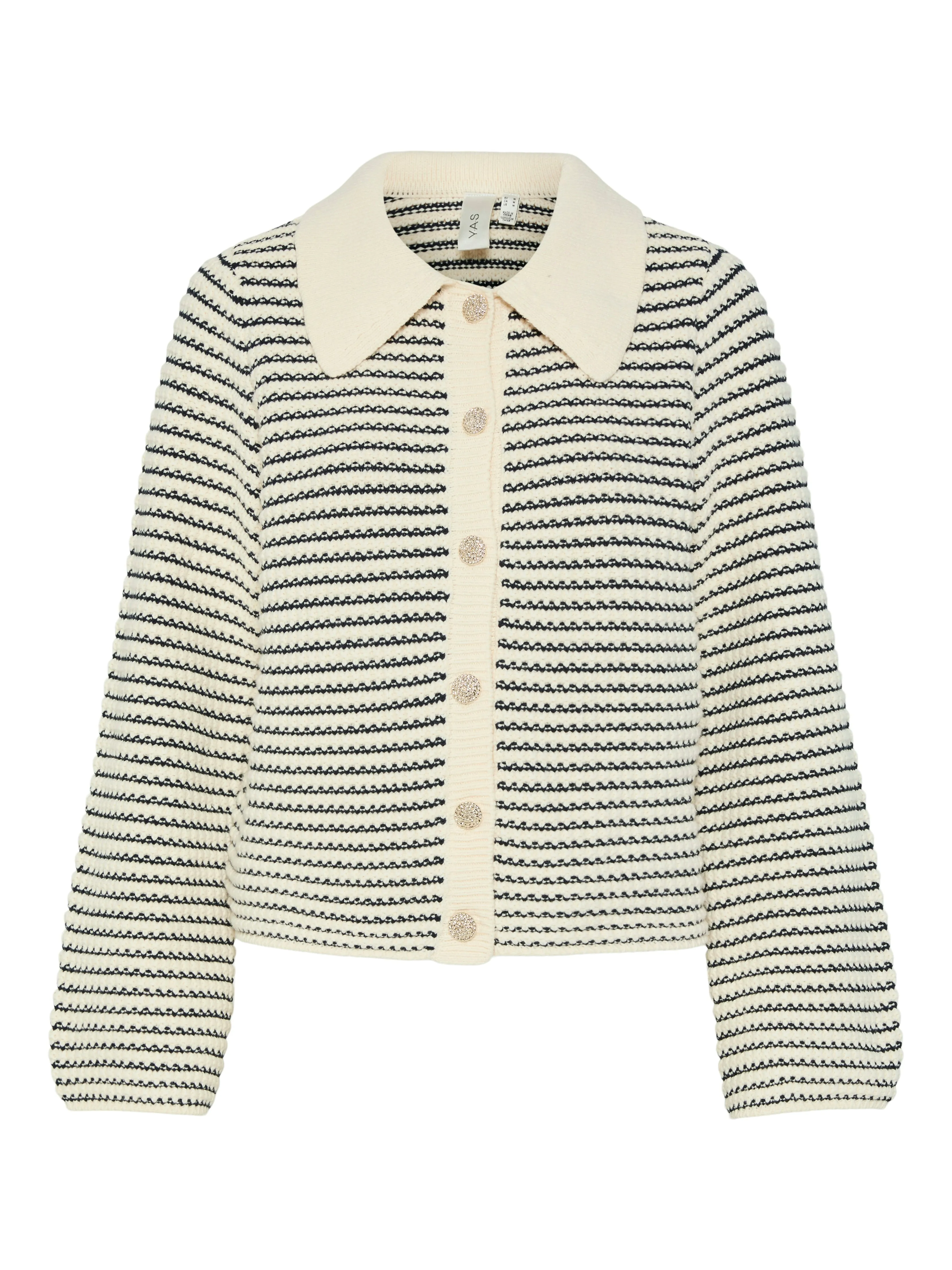 Fanto Ls Knit Cardigan S - Gardenia Navy Blazer