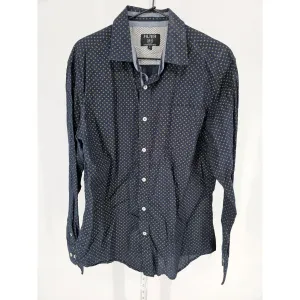 Filter Mens Sz L Long Sleeve Button Up Dress Shirt Blue Yellow Paisley Print