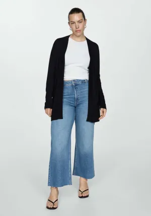 Fine-knit cardigan - Black