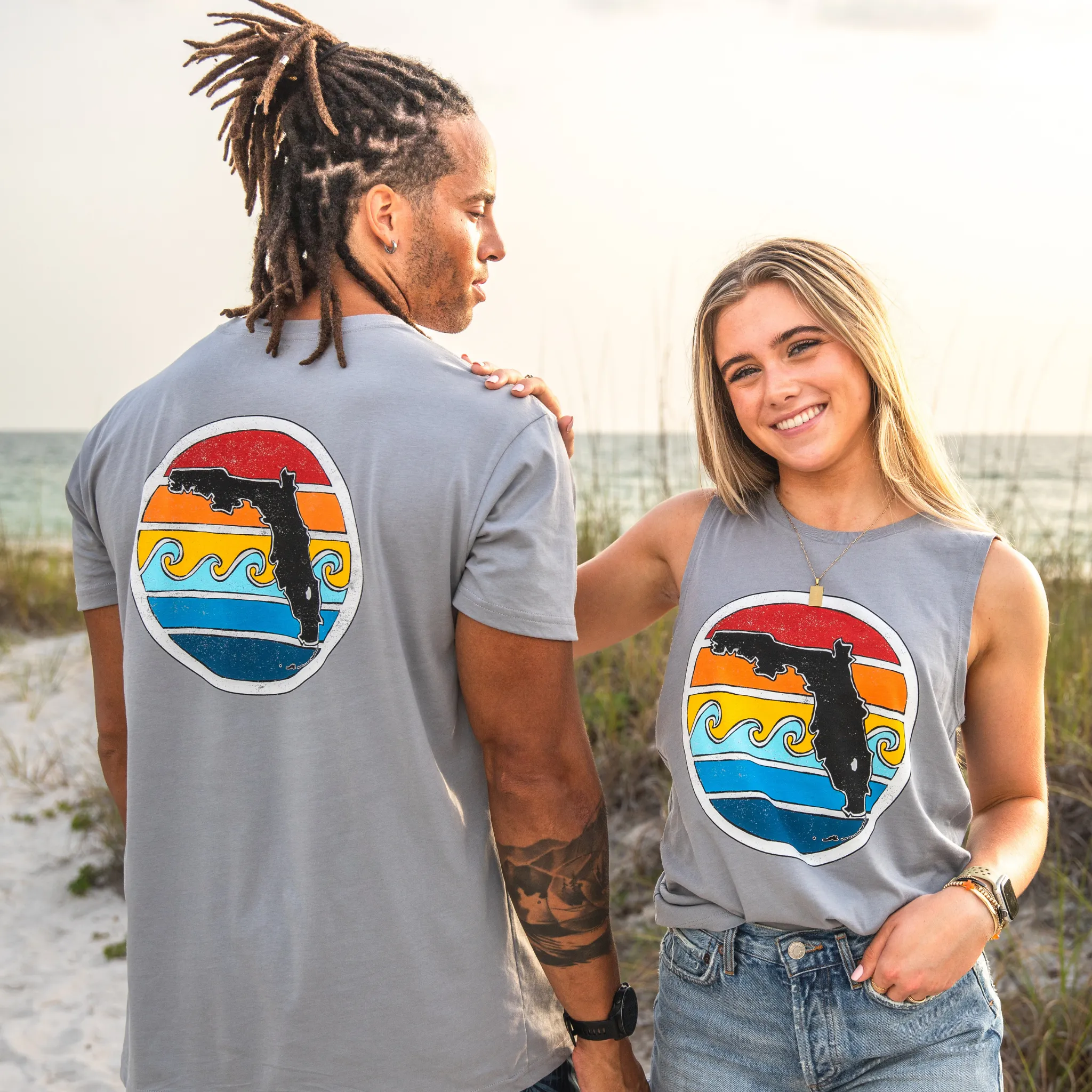 FL SUNSET MUSCLE TANK - GREY