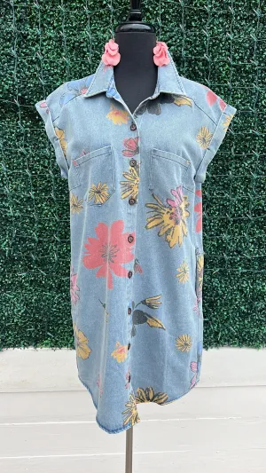Floral Denim Dress