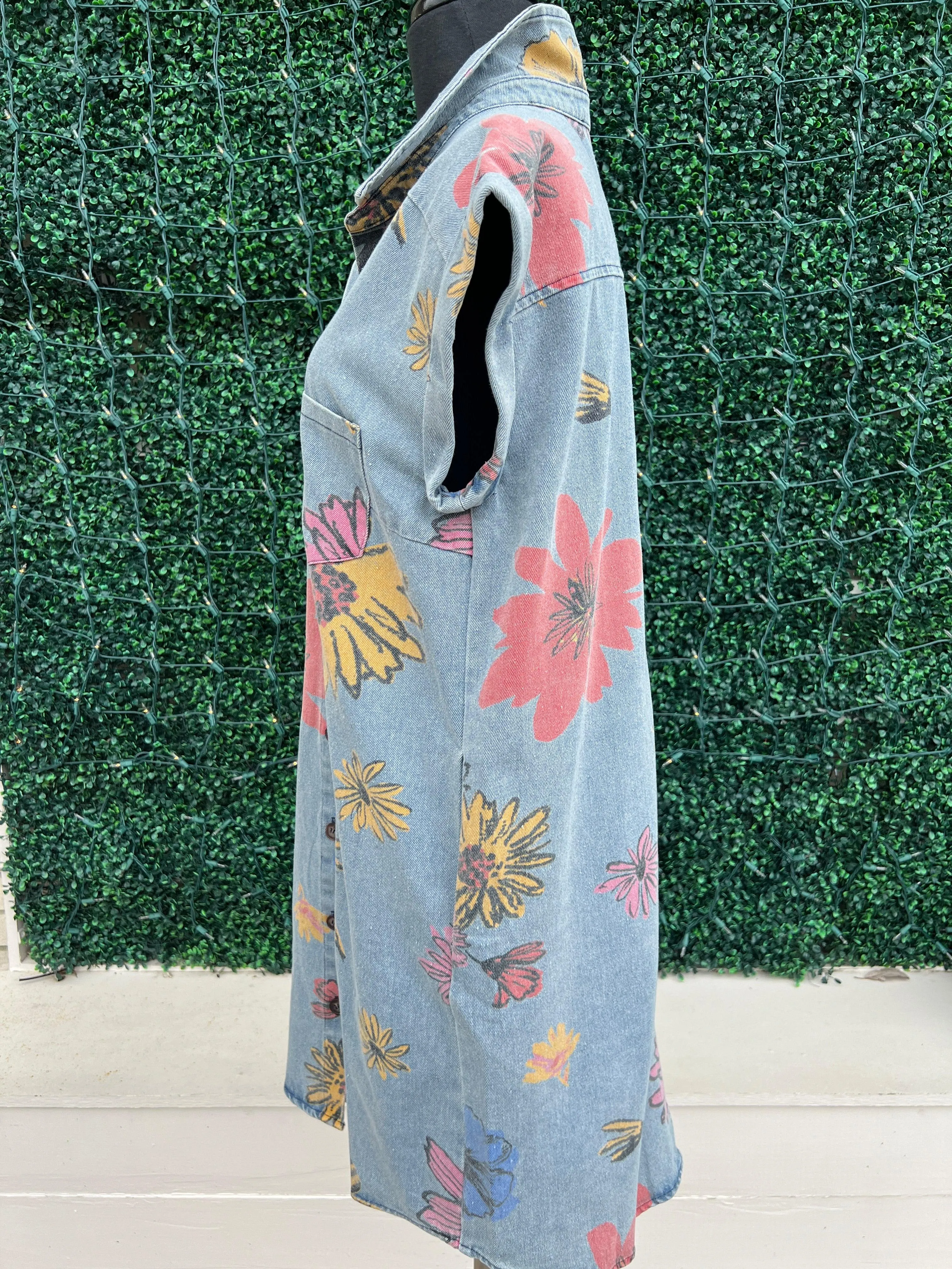 Floral Denim Dress