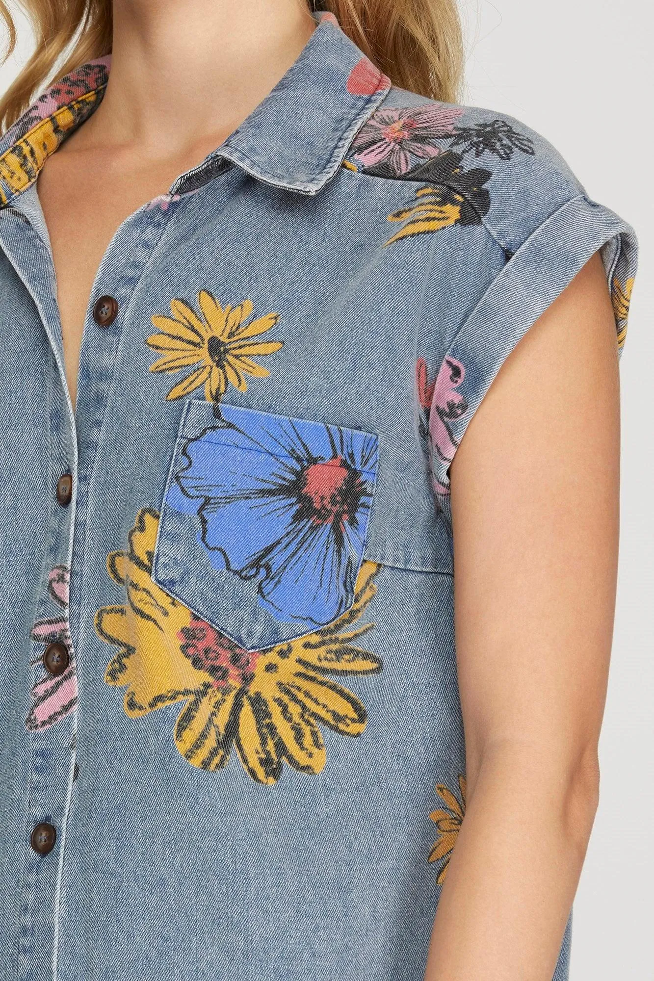 Floral Denim Dress