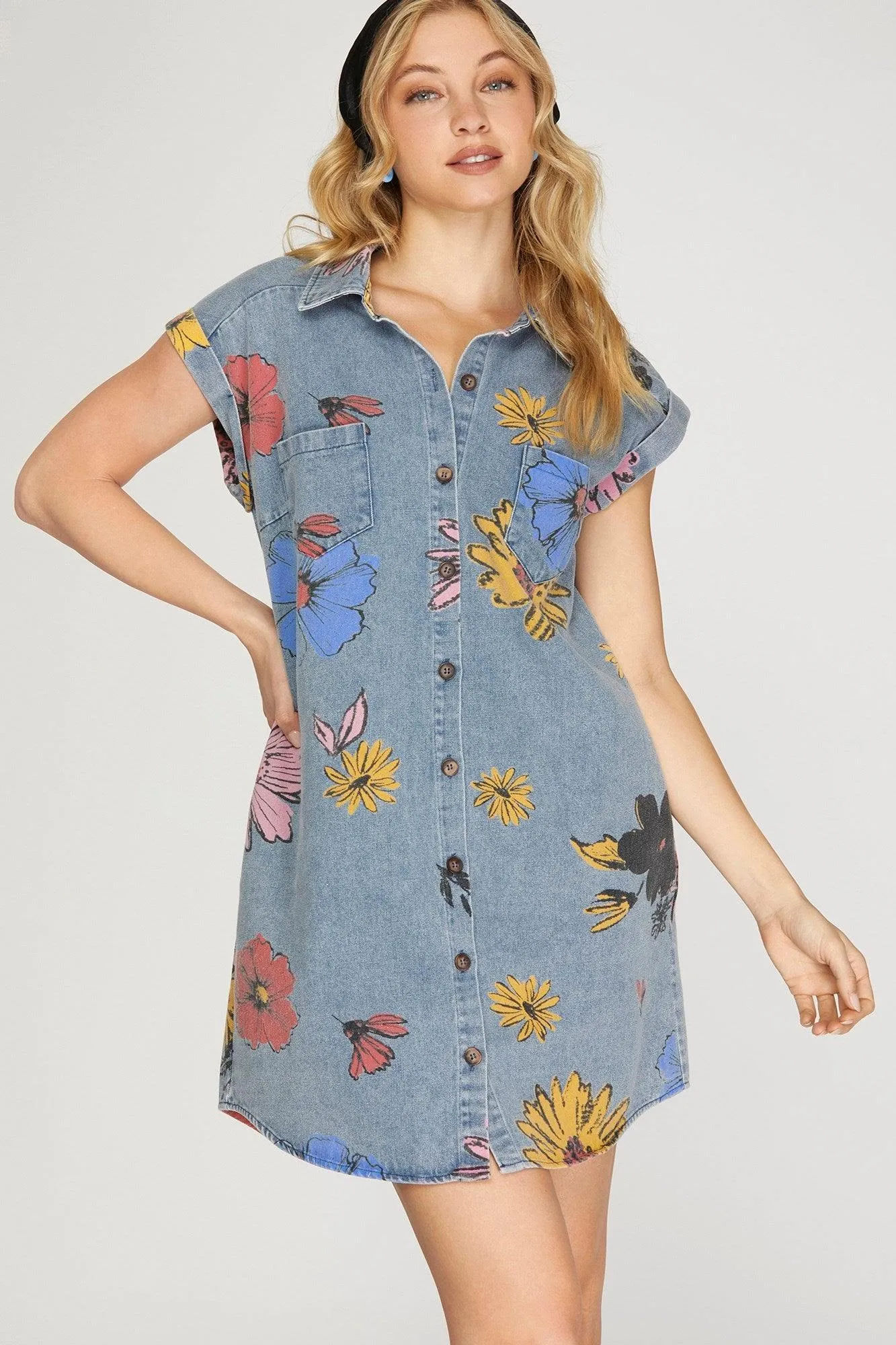 Floral Denim Dress