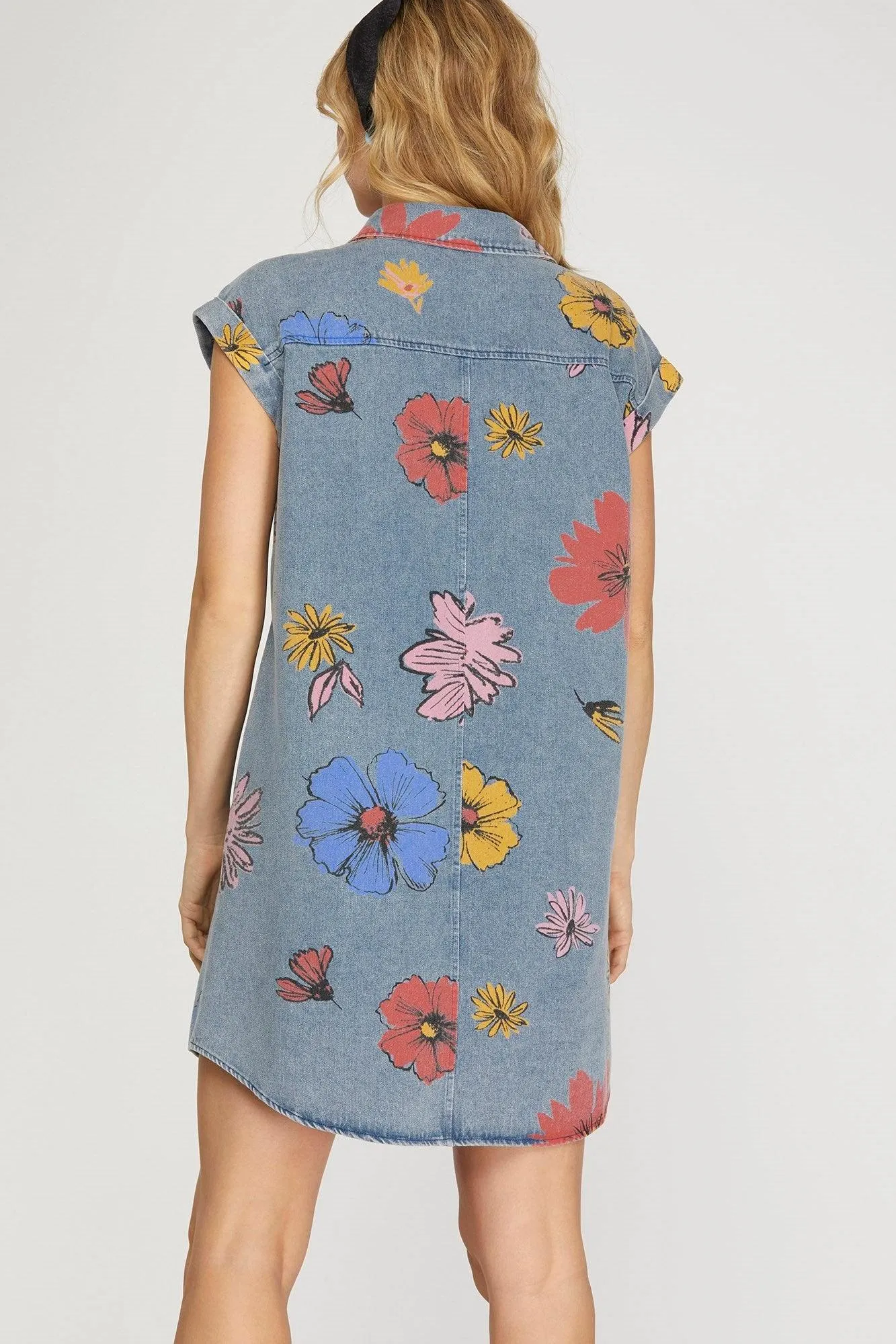 Floral Denim Dress