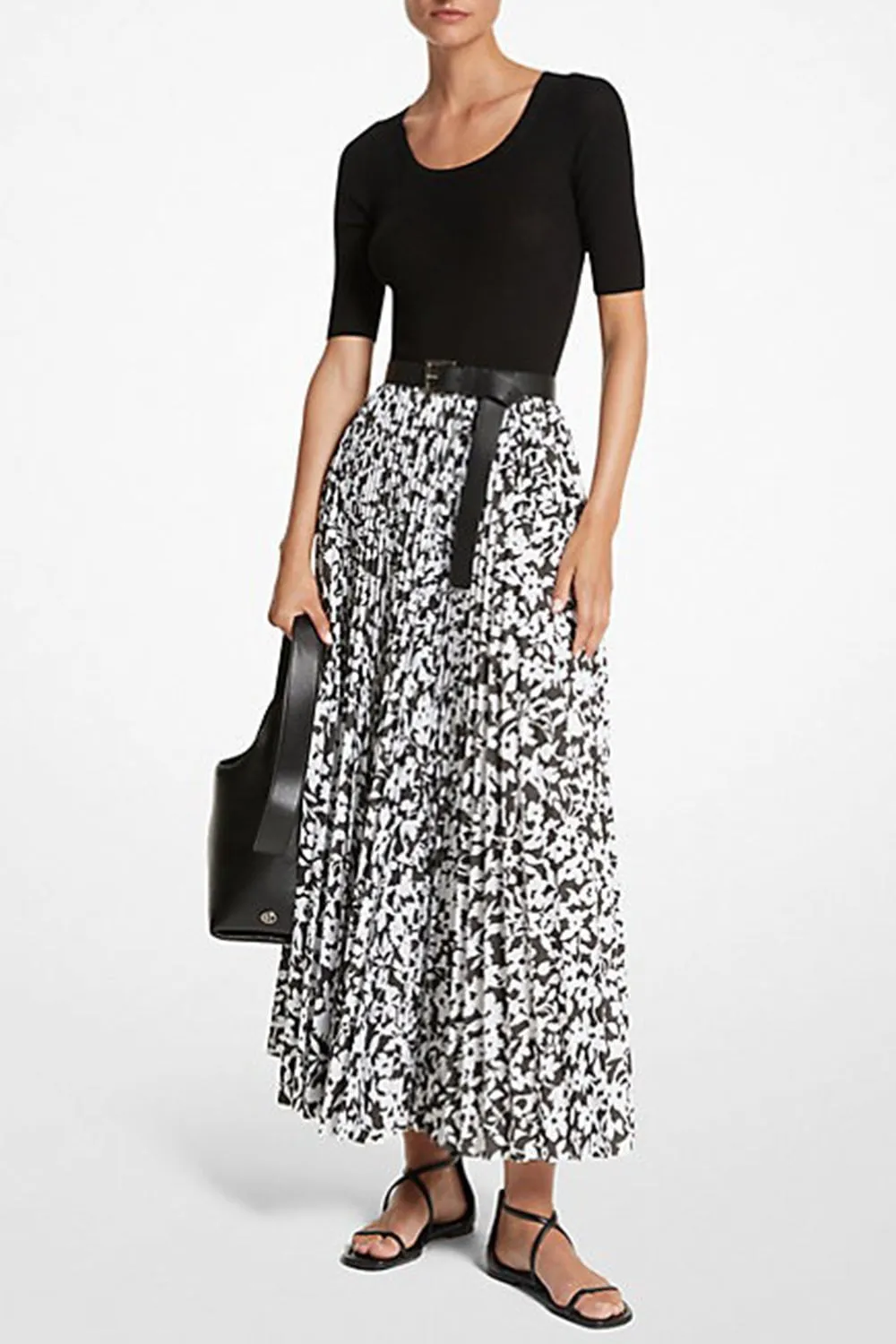 Floral Pleated Skirt