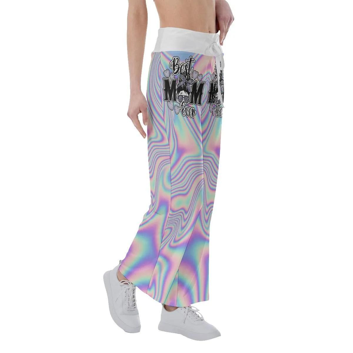 Flow Rainbow TieDye Gradiant Skull High-waisted Wide Leg Pants