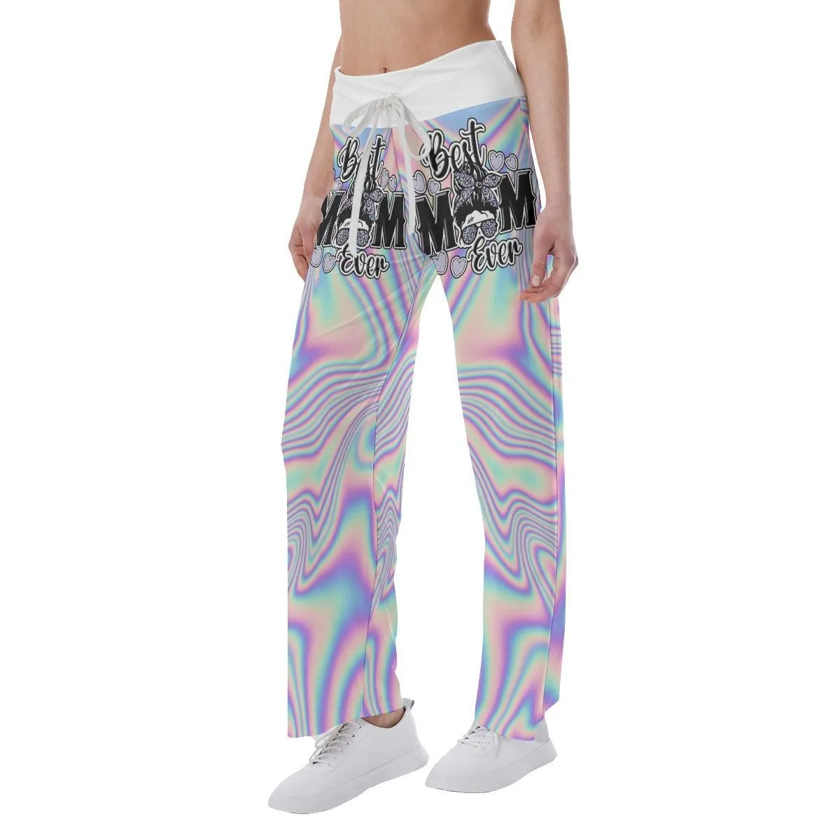 Flow Rainbow TieDye Gradiant Skull High-waisted Wide Leg Pants