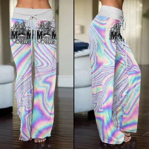 Flow Rainbow TieDye Gradiant Skull High-waisted Wide Leg Pants