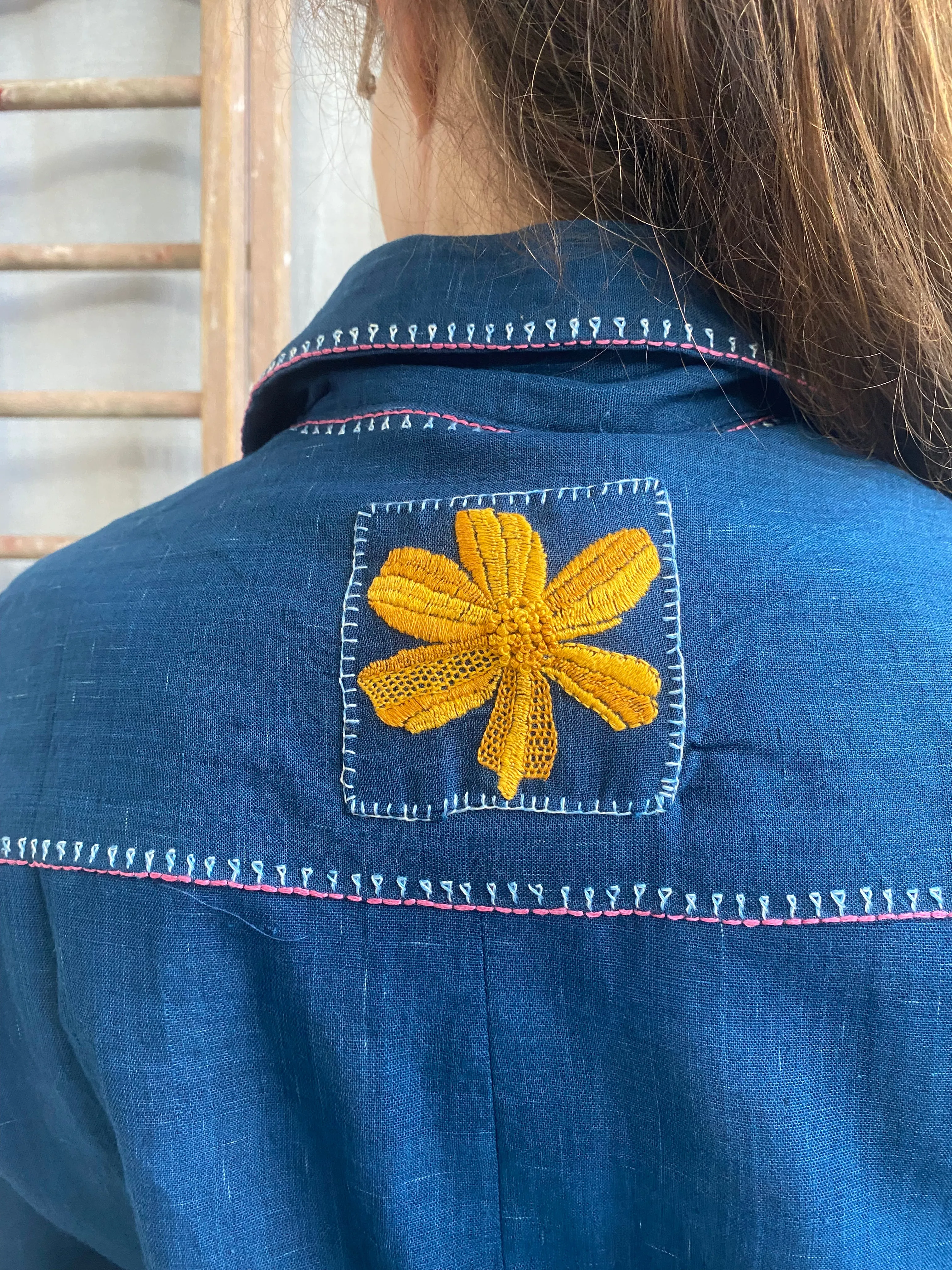Flowers of Our Valley Shirt Dress – Blue