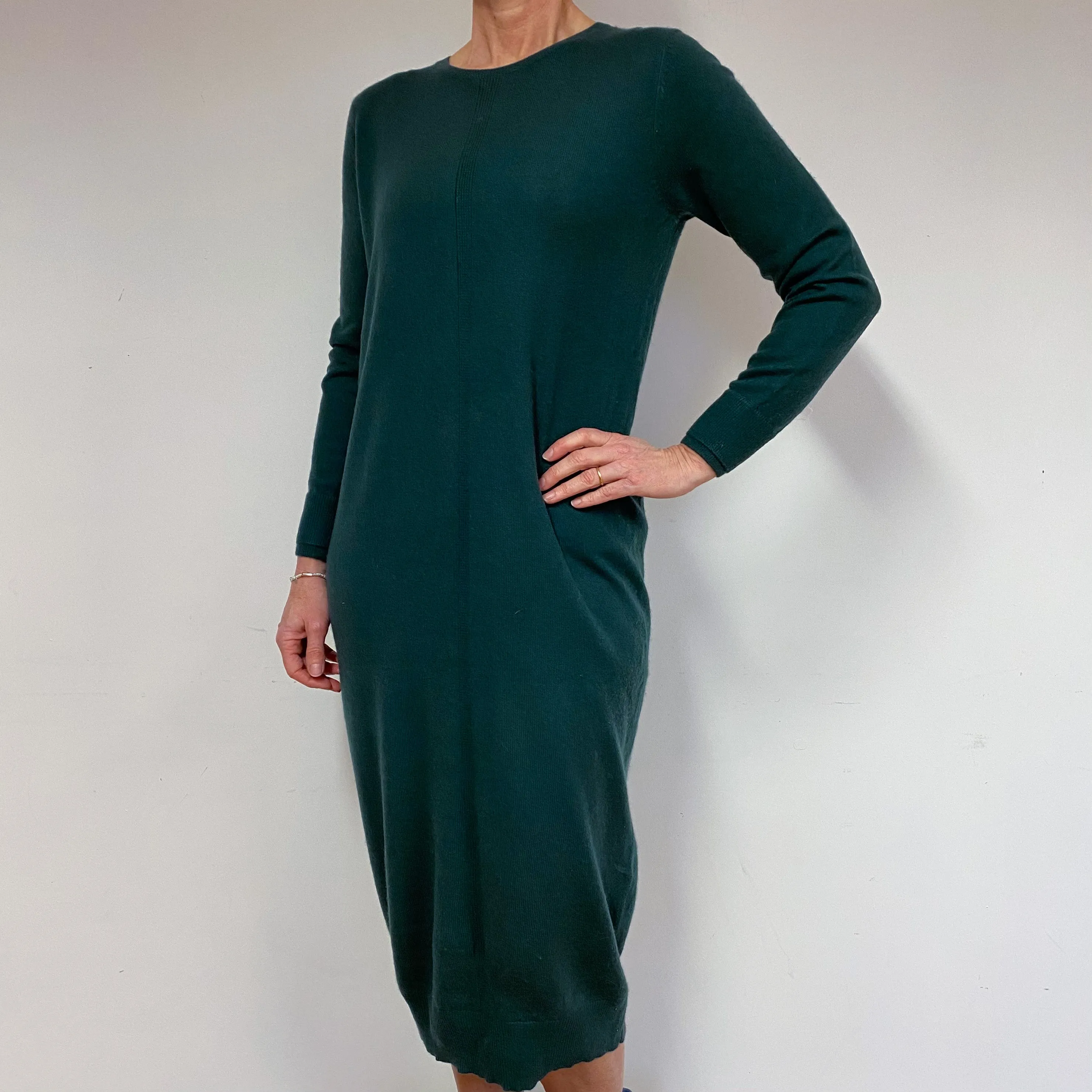 Forest Green Cashmere Dress Medium