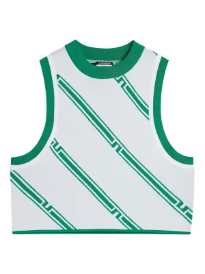 Freja Knitted Top / Green Bias Stripe