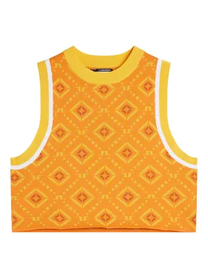 Freja Knitted Top / Orange Diamond logo