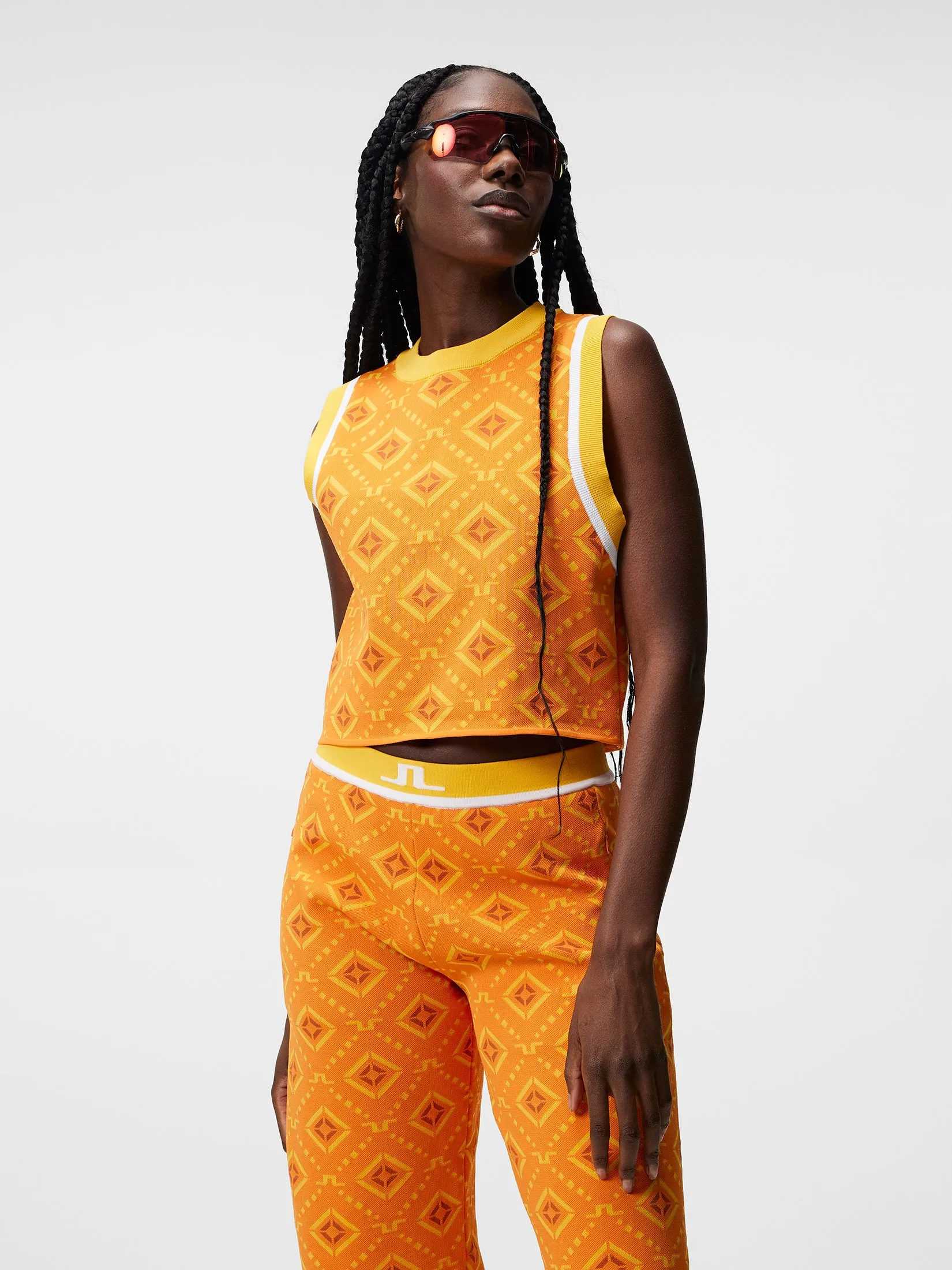 Freja Knitted Top / Orange Diamond logo