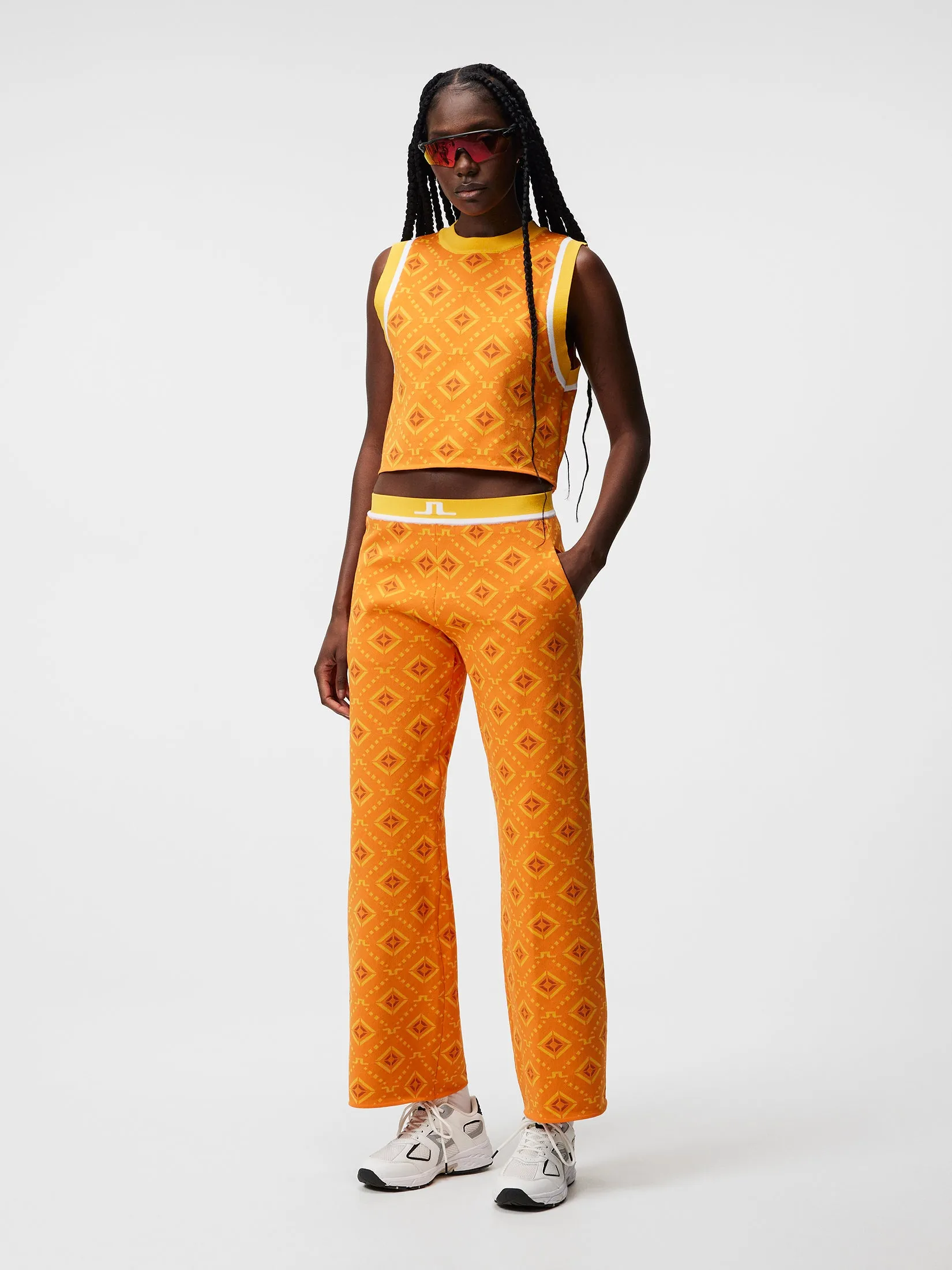 Freja Knitted Top / Orange Diamond logo