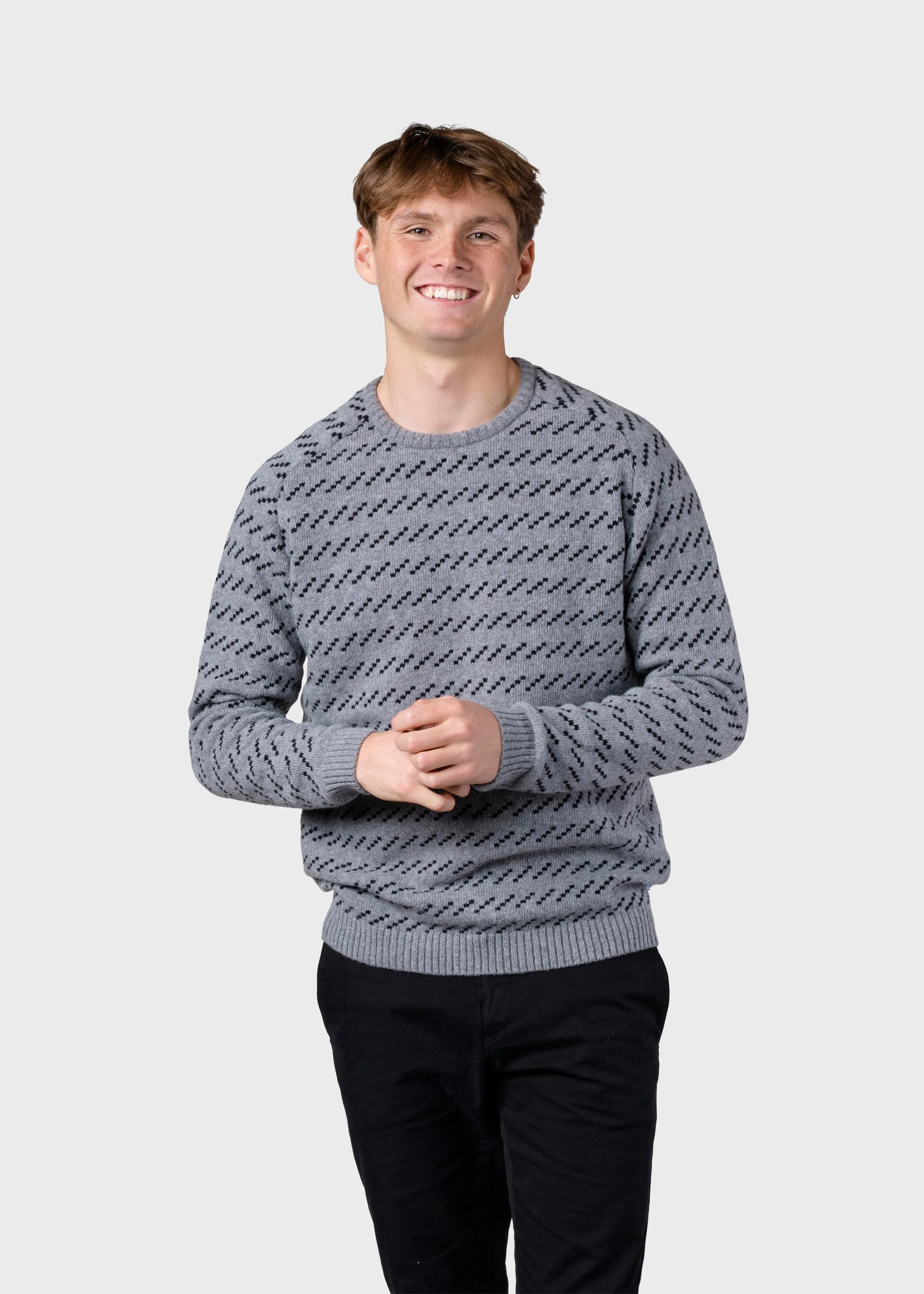 Geir knit  - Light grey/black