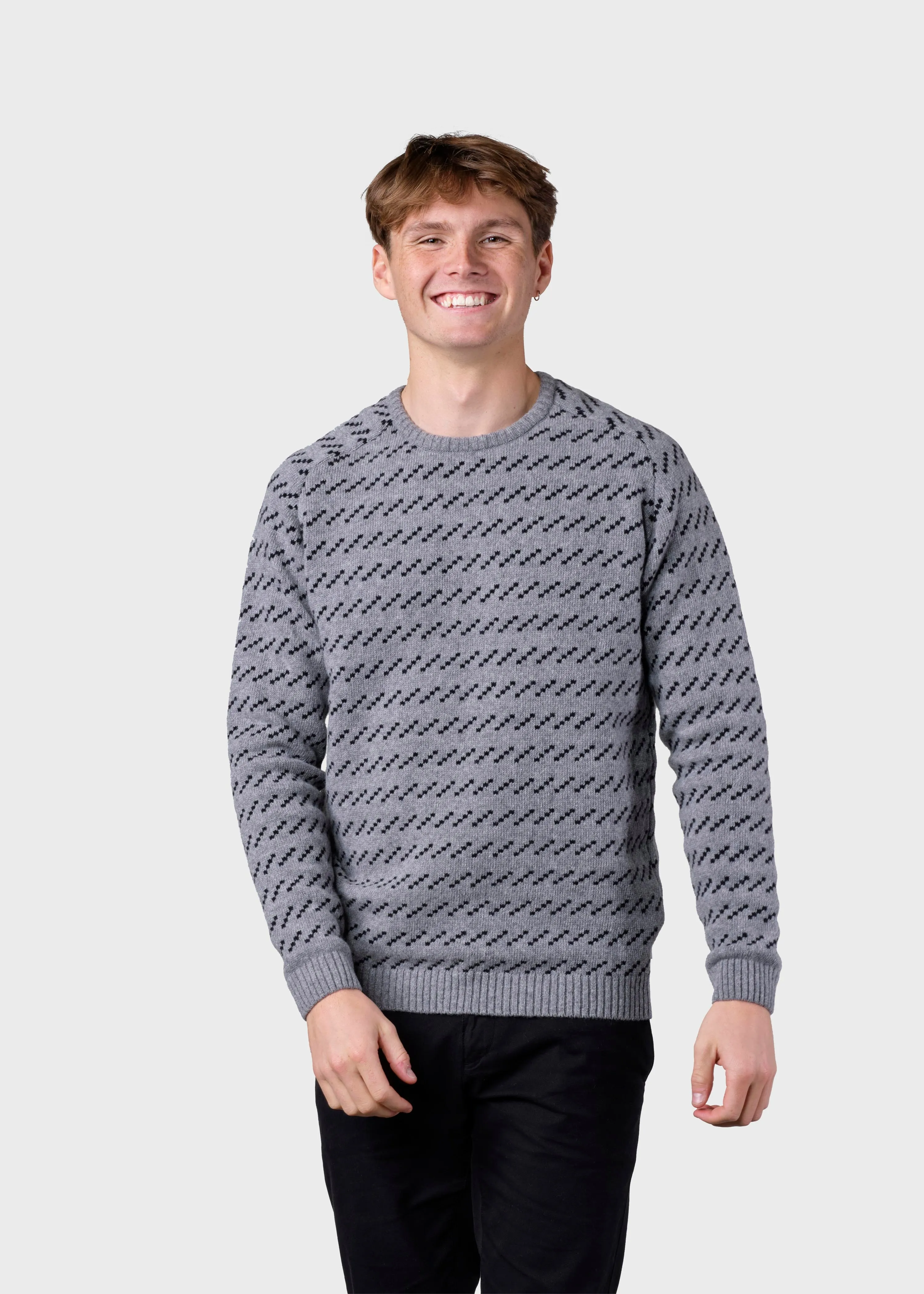 Geir knit  - Light grey/black