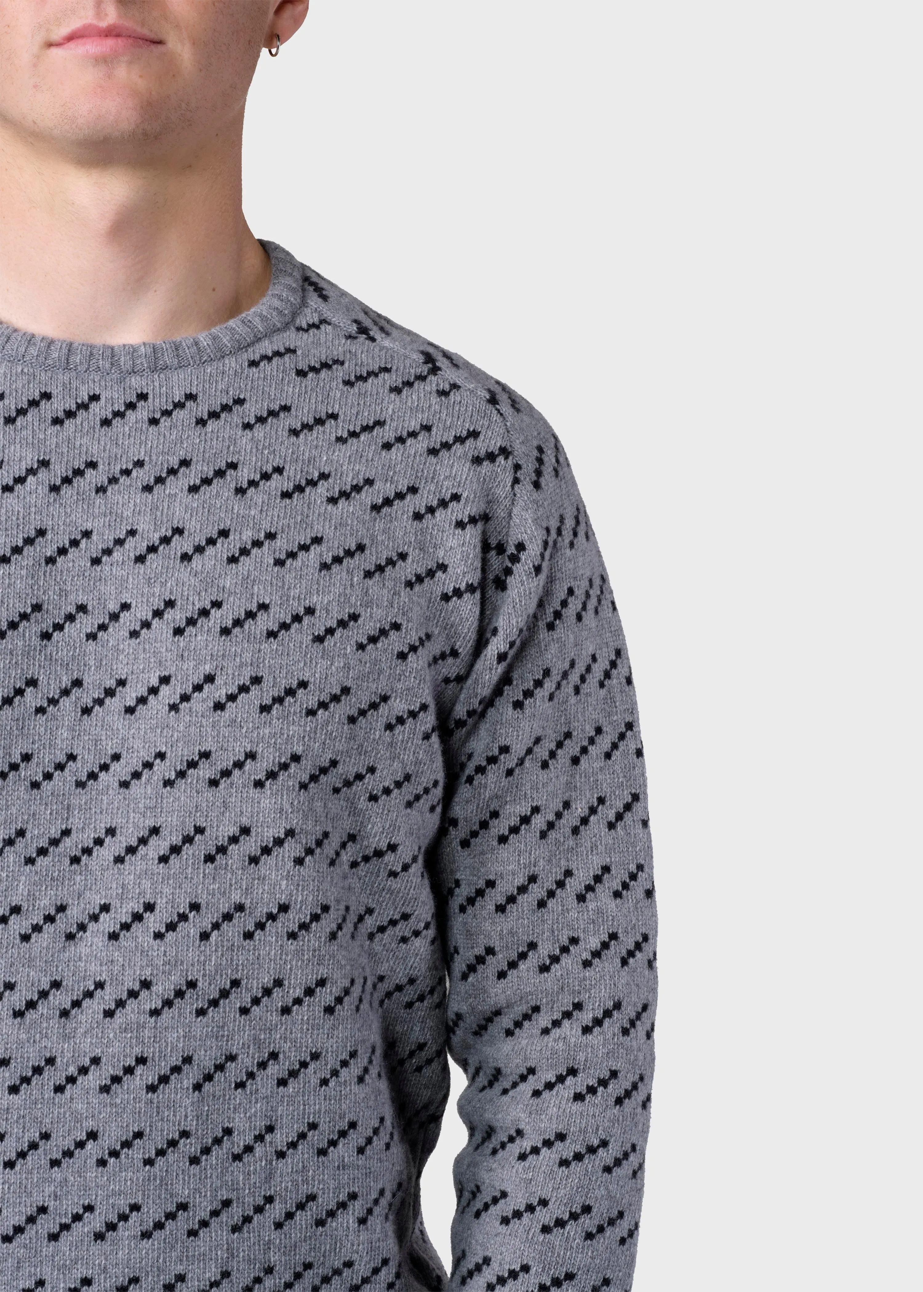 Geir knit  - Light grey/black