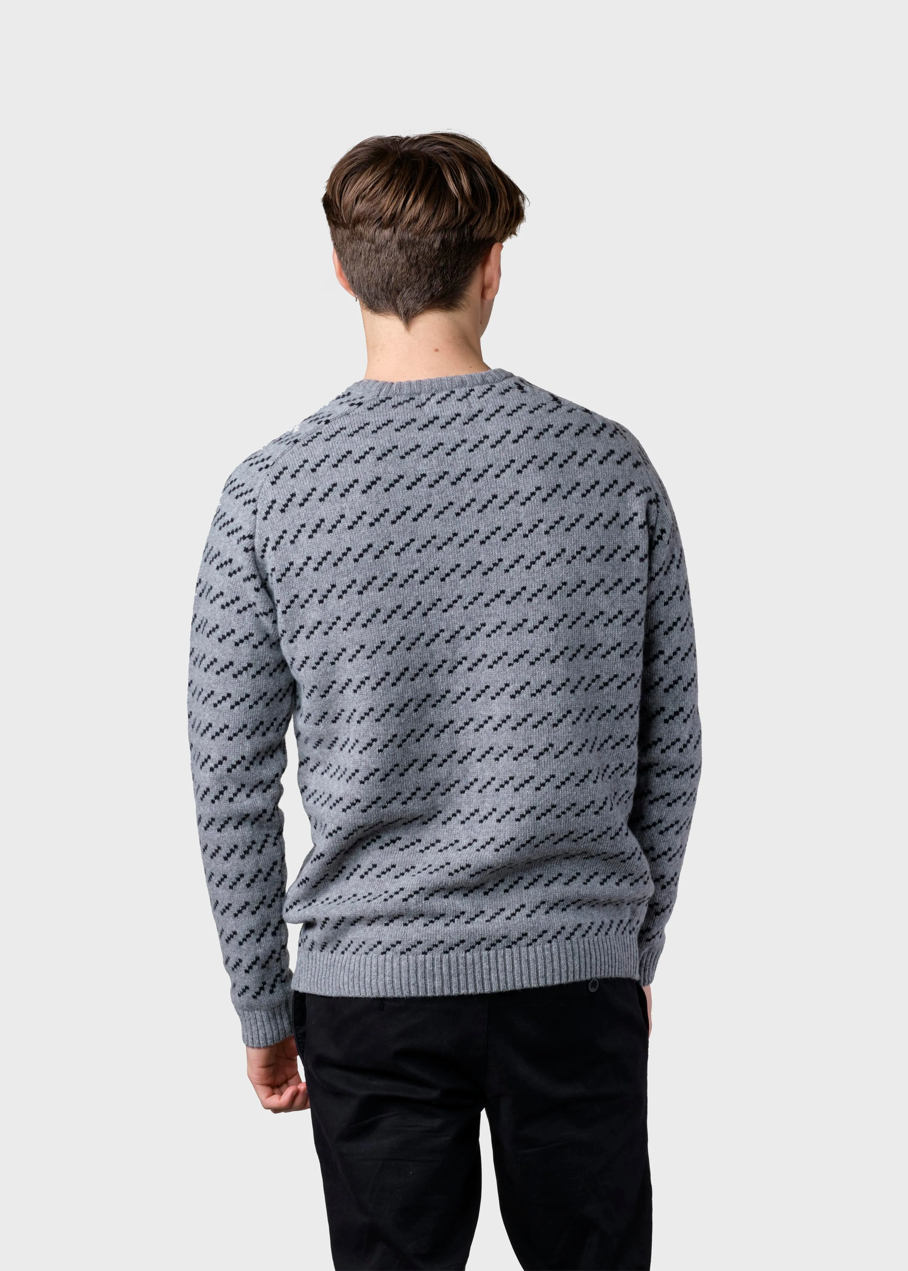 Geir knit  - Light grey/black