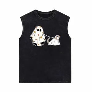 Ghost With Ghost Dog Vintage Washed Vest Top