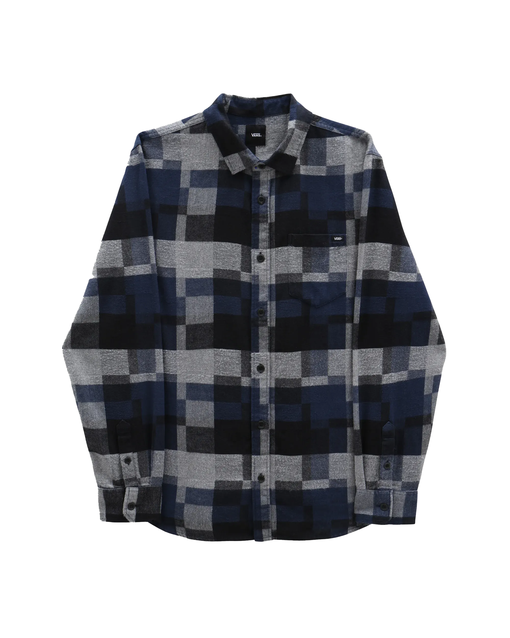 Gibson Patchwork Shirt in Dress Blues & Black