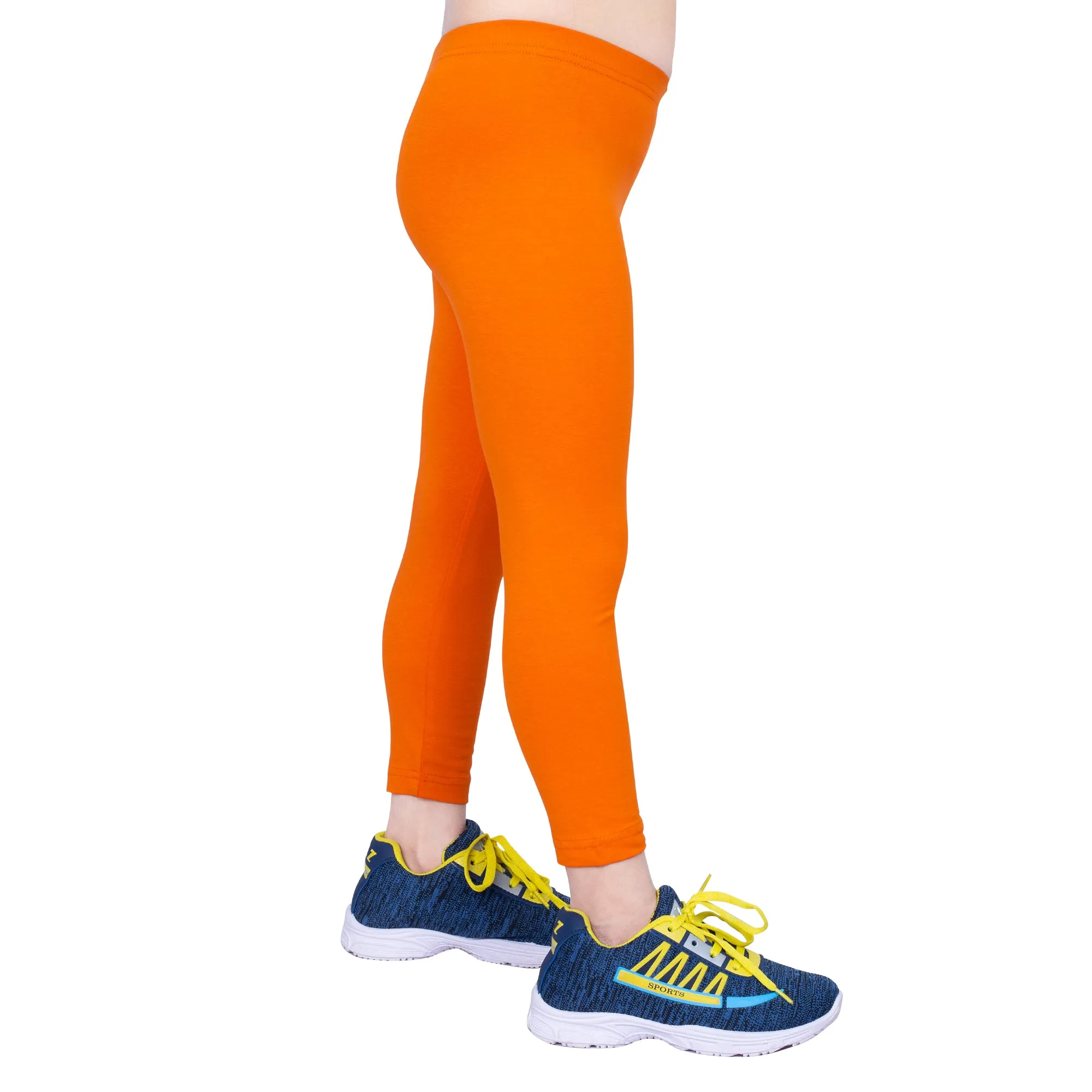 Girls Dark Orange Regular Legging