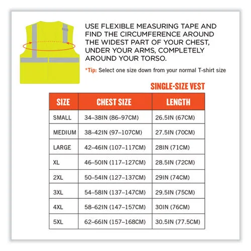 Glowear 8210hl-s Single Size Class 2 Economy Mesh Vest, Polyester, Large, Lime, Ships In 1-3 Business Days