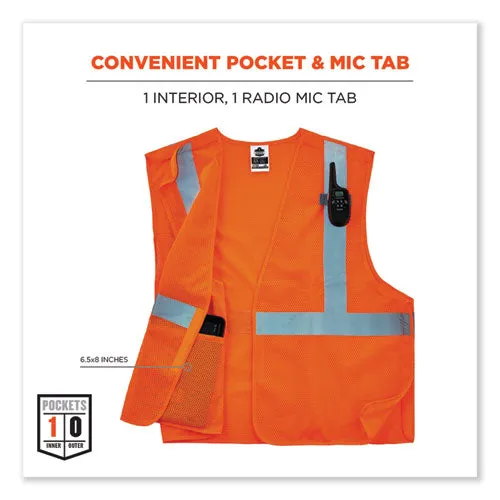Glowear 8215ba-s Single Size Class 2 Economy Breakaway Mesh Vest, Polyester, 2x-large, Orange