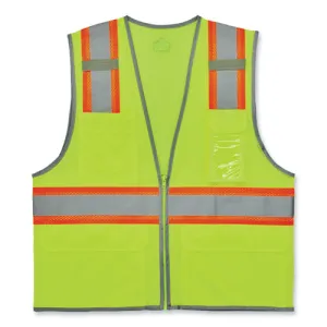 Glowear 8246z-s Single Size Class 2 Two-tone Mesh Vest, Polyester, 3x-large, Lime, Ships In 1-3 Business Days